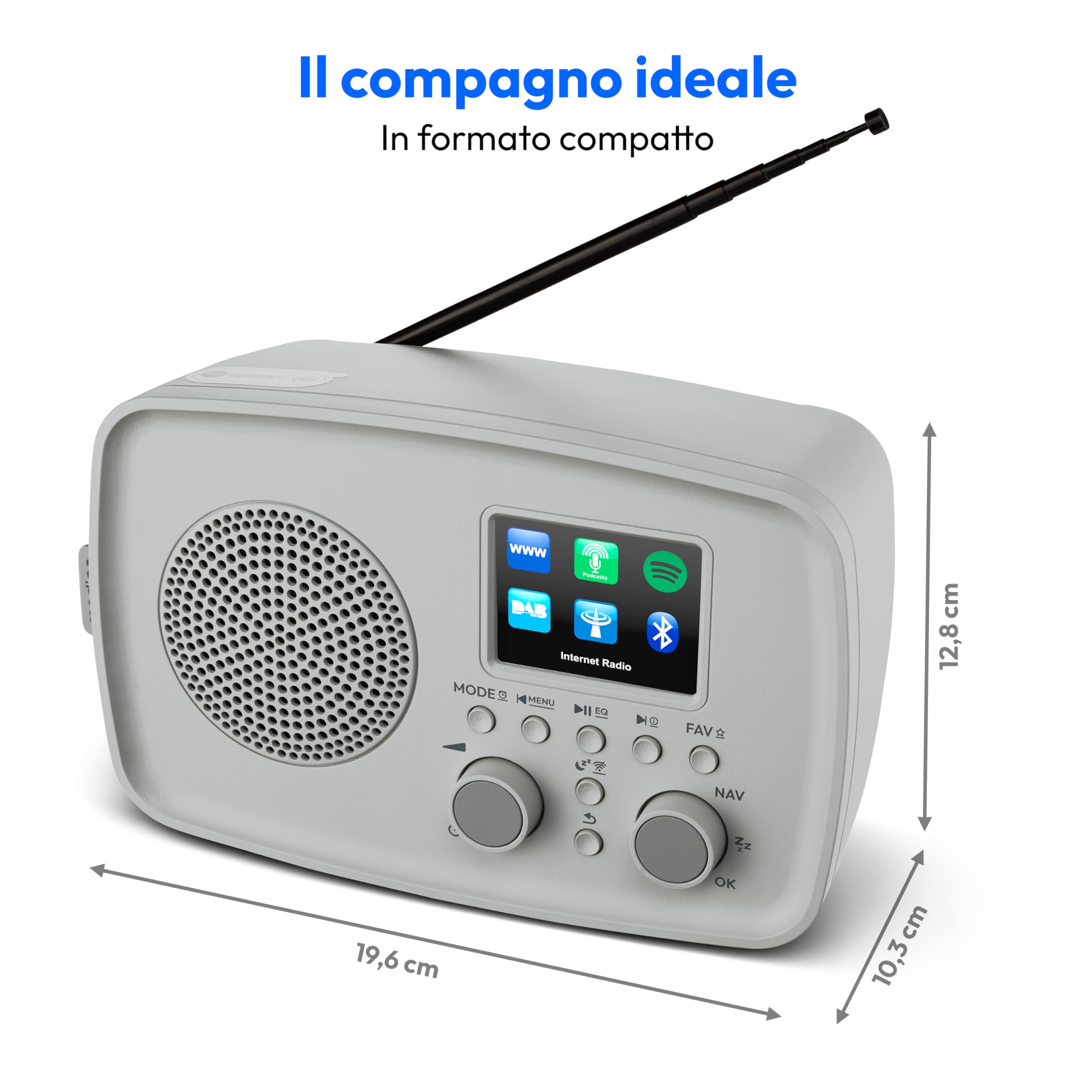 Medion IRE-1 radio internet DAB+ grigia Bluetooth