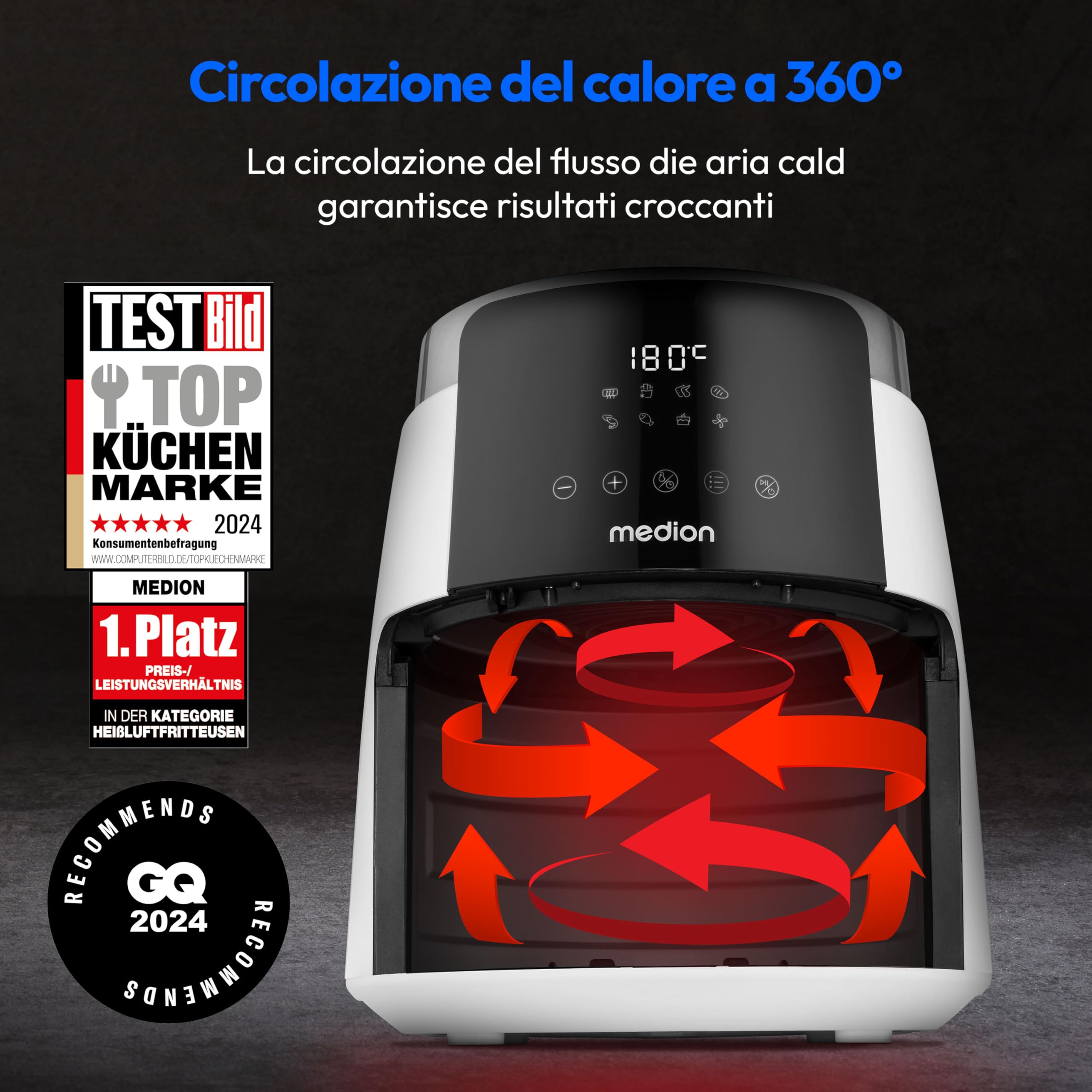 Medion Life P40 L MD13030 friggitrice ad aria 4,7L bianca