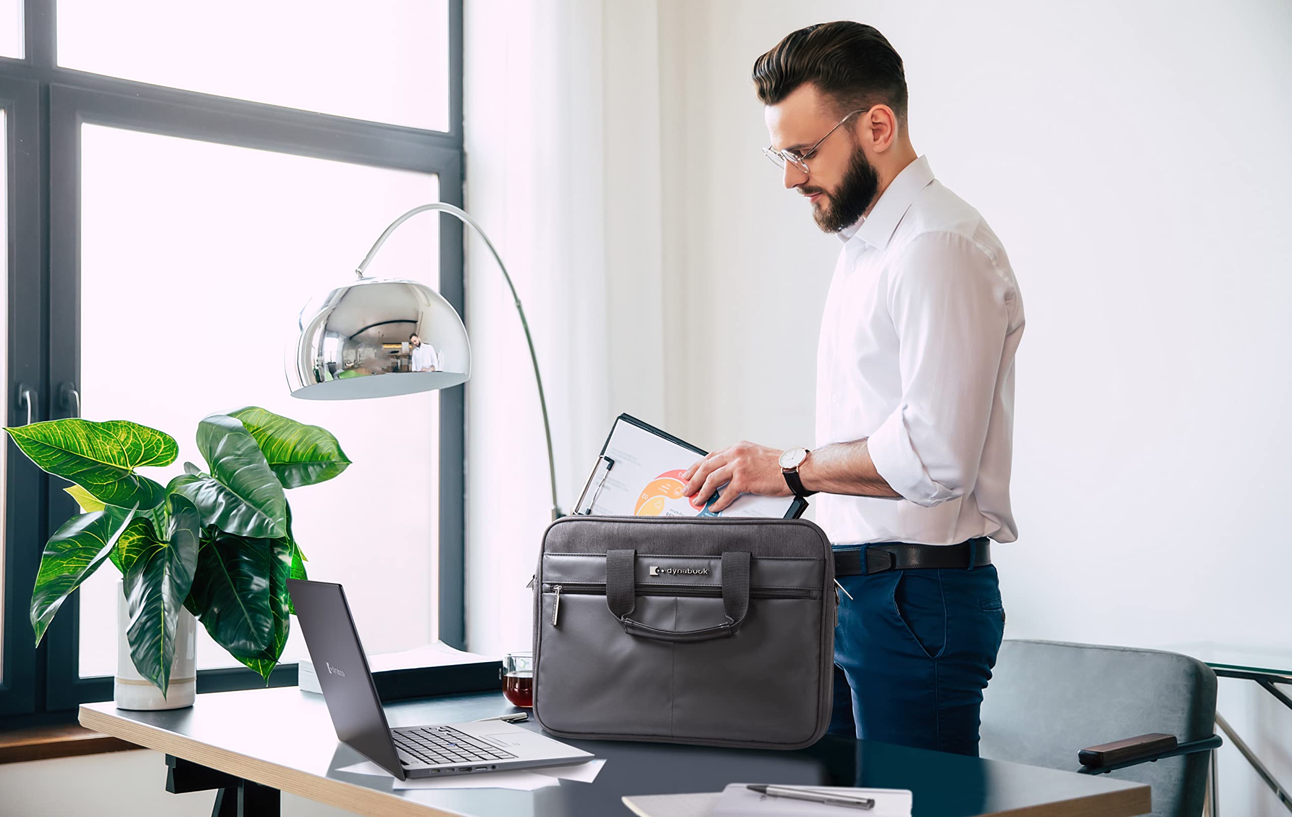 Dynabook Toploader borsa laptop 14 pollici grigia imbottita