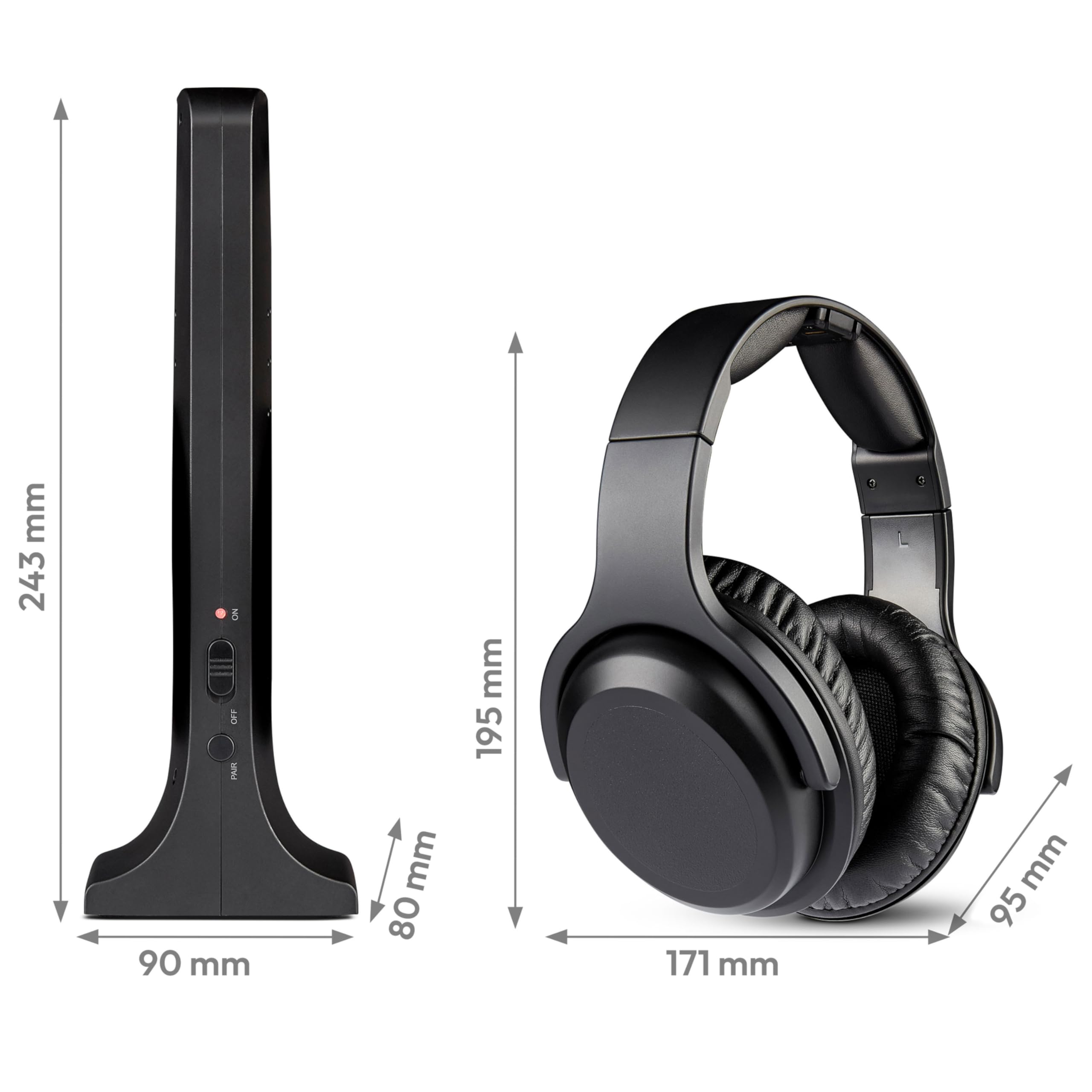 MEDION HS-1 cuffie wireless TV over ear 15 m nere