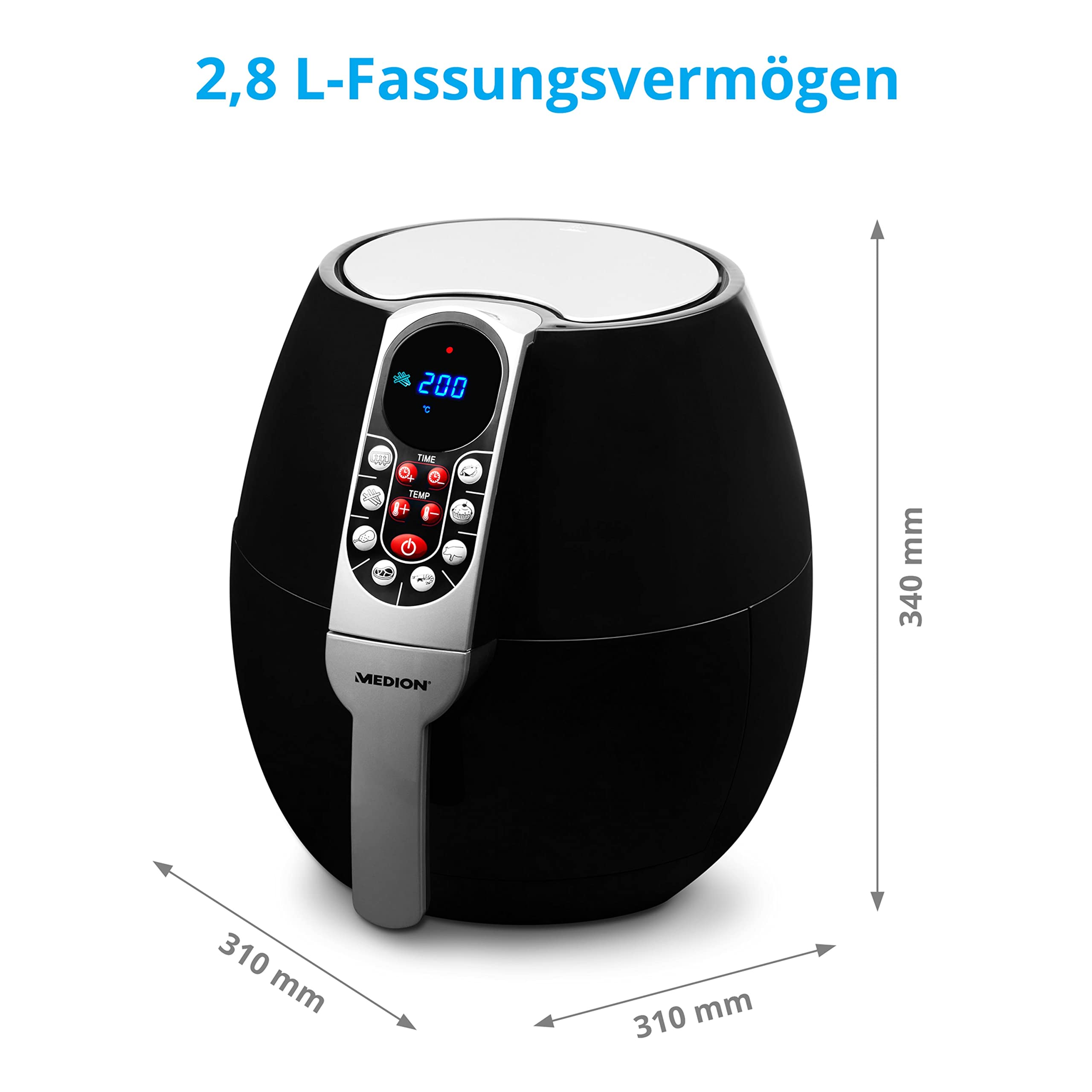 Medion E10 S MD17320 Friggitrice ad Aria 4L 1500W
