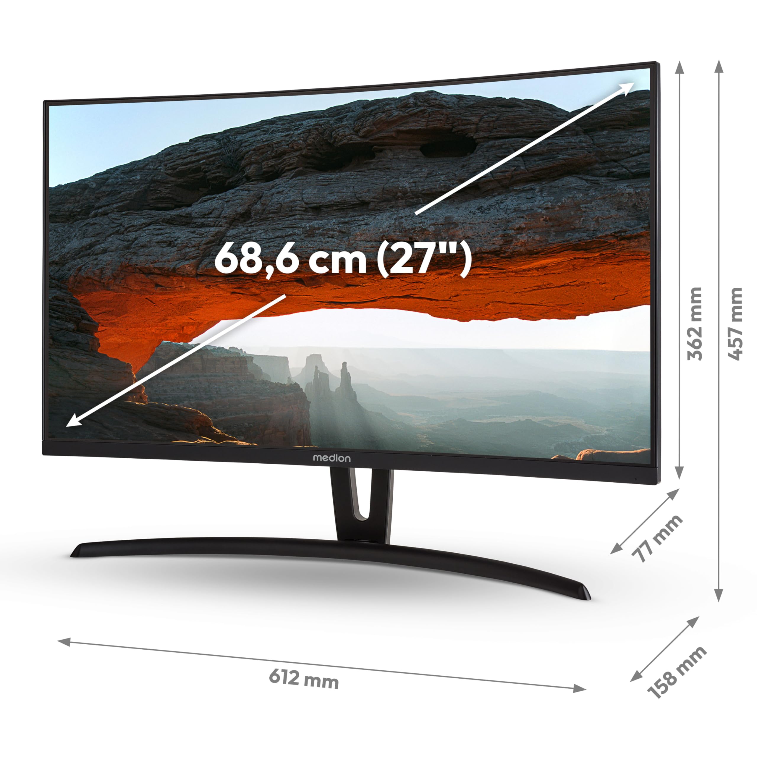 Medion P52720 MD 22020 monitor curvo 27" Full HD HDMI