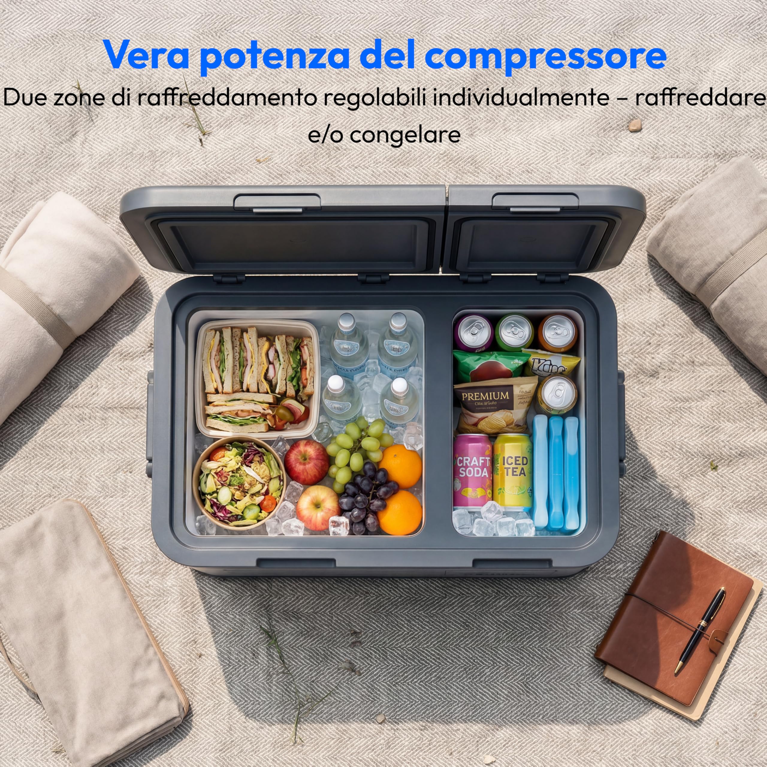 Medion MD370026 frigo portatile 36L doppia zona -20°C