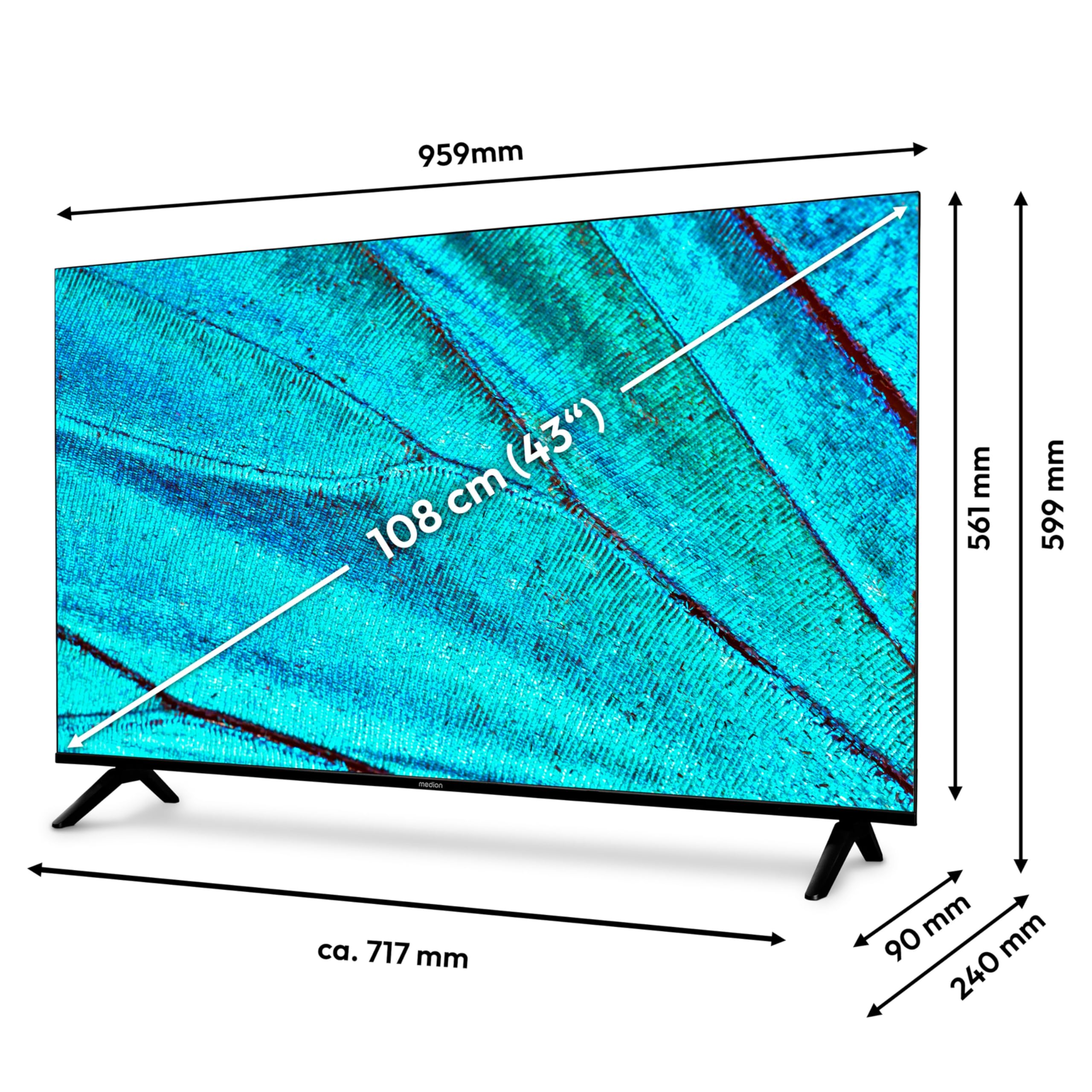 MEDION LIFE MD843301 Smart TV 43" 4K UHD VIDAA nera