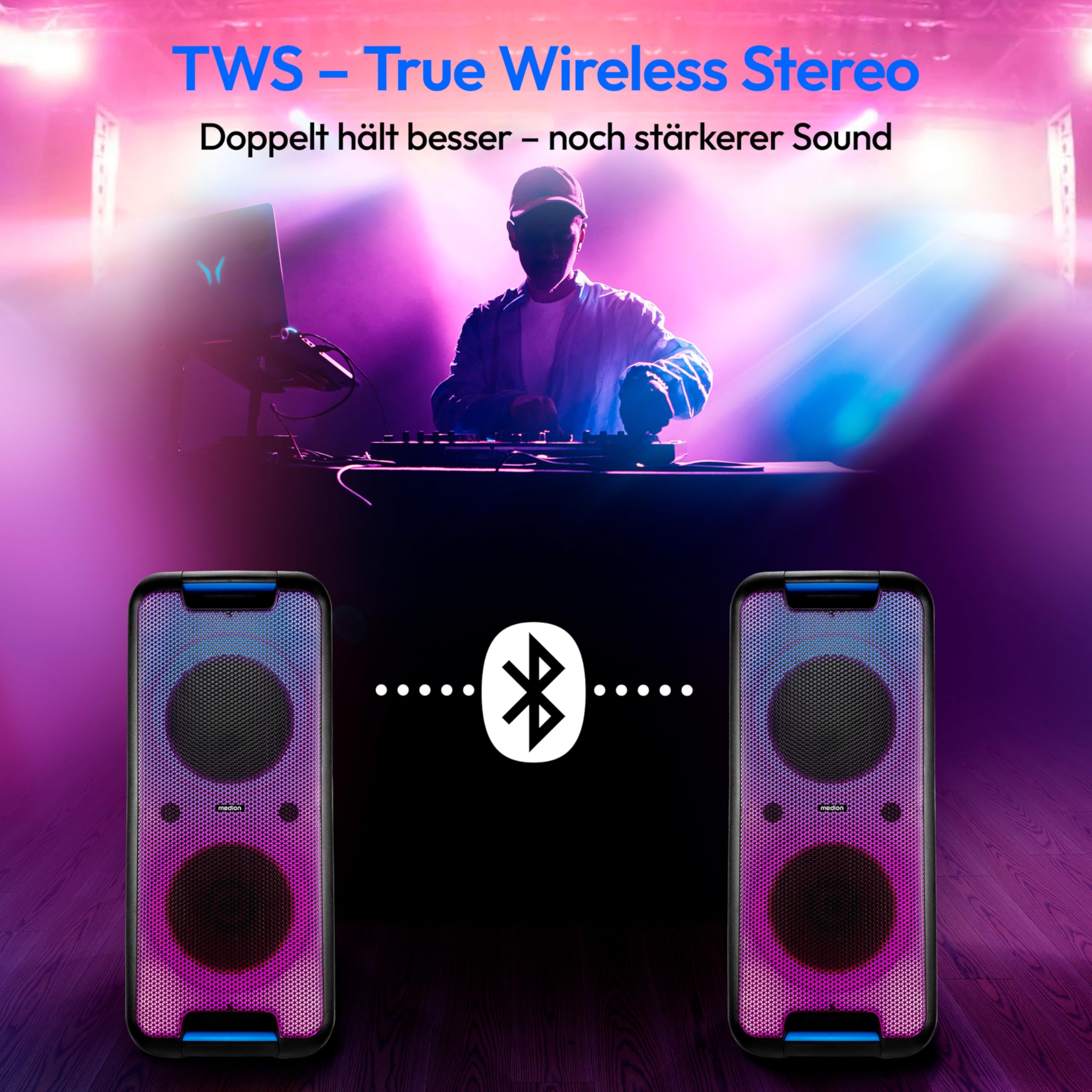 Medion PX-1 Plus cassa party Bluetooth 2x500W karaoke