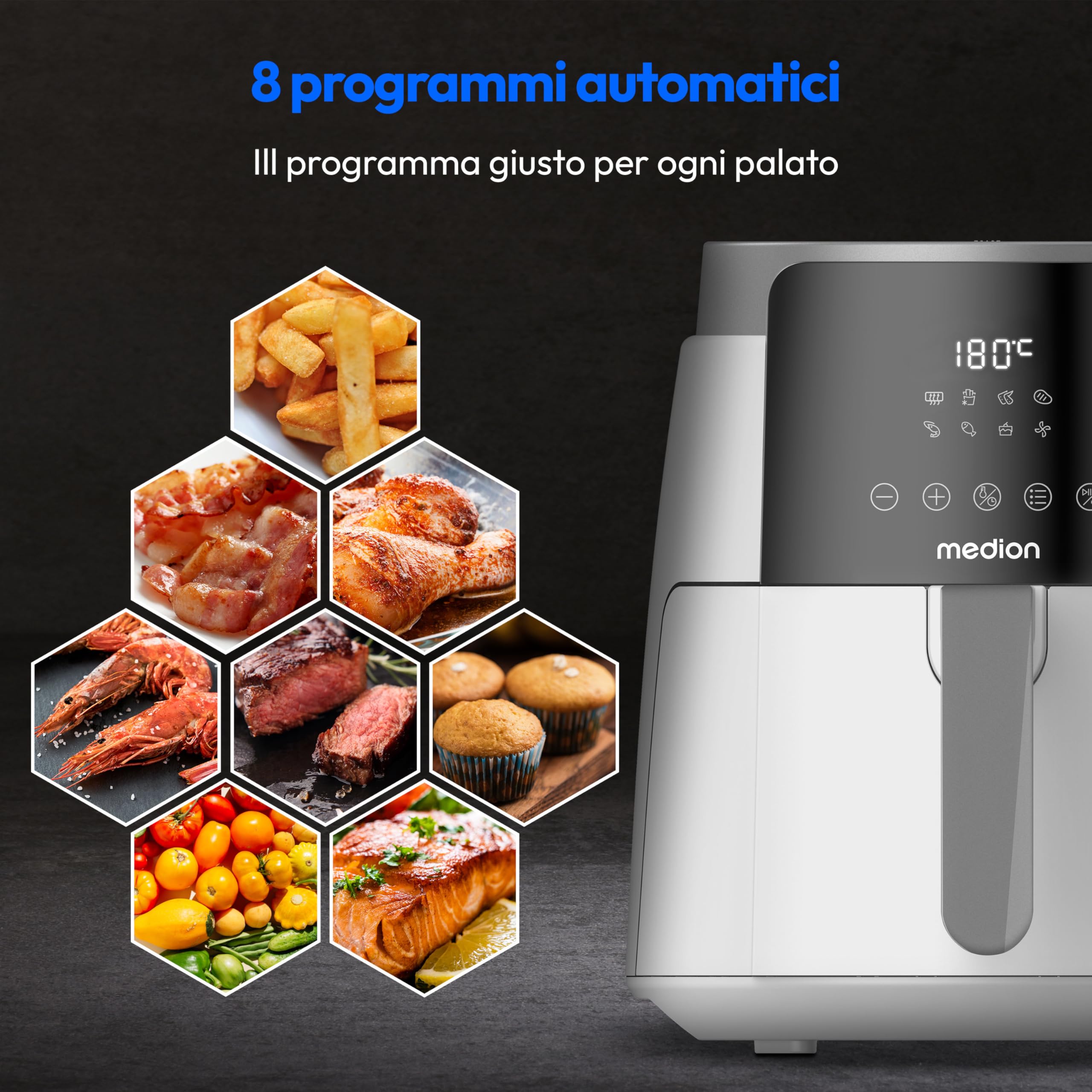 Medion Life P40 L MD13030 friggitrice ad aria 4,7L bianca