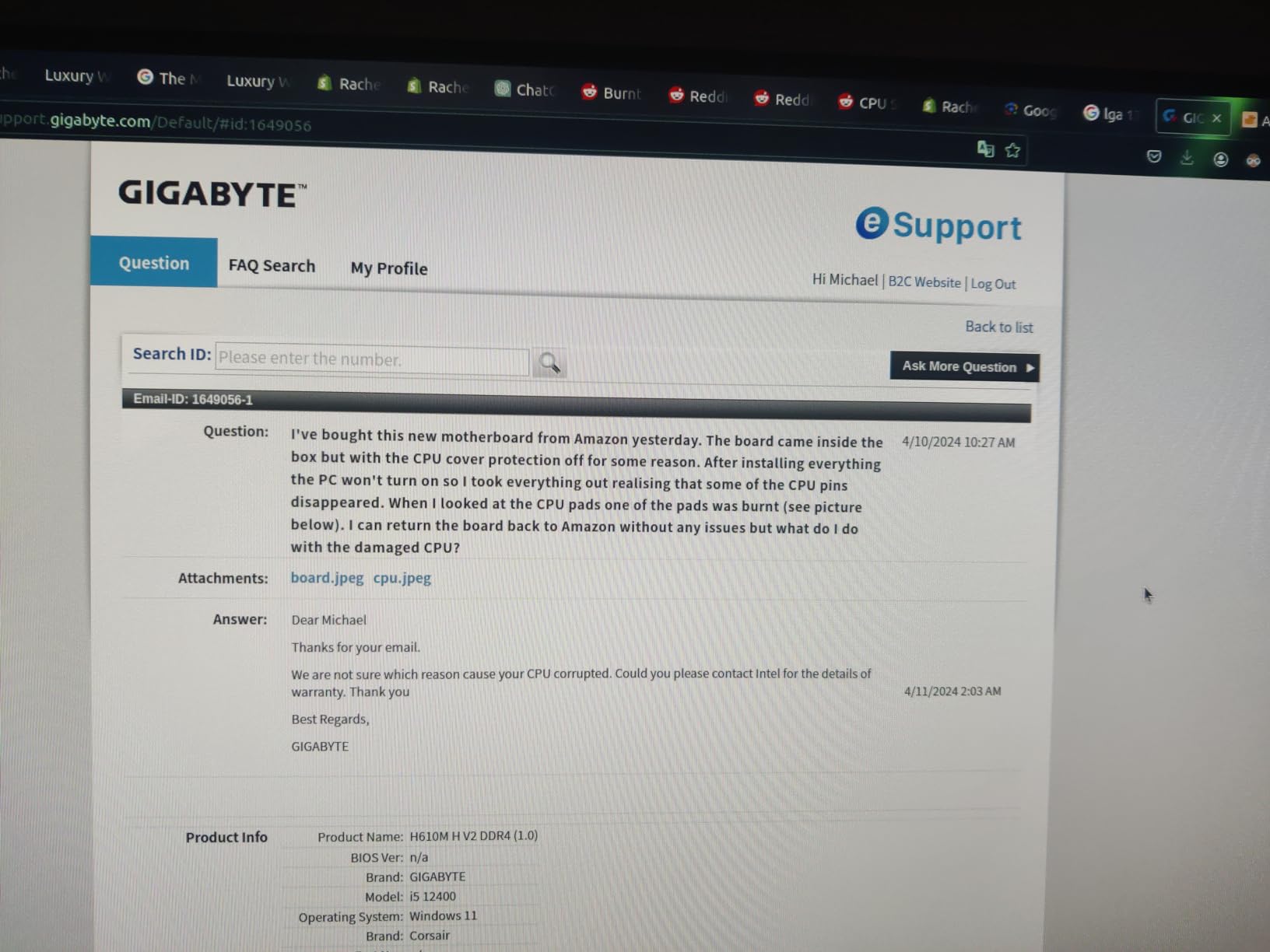 Gigabyte H610M H V2 scheda madre micro ATX DDR4