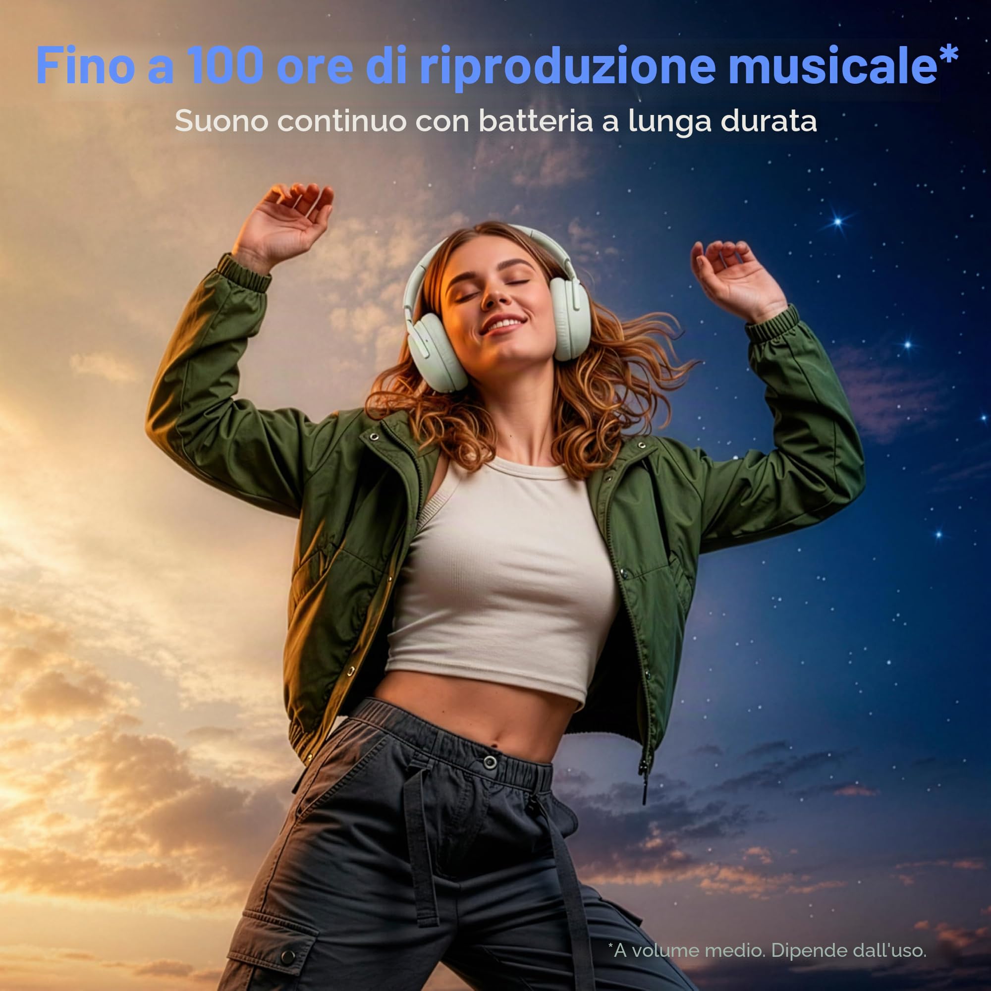 MEDION HX-1 Plus cuffie over ear bluetooth bianche ANC