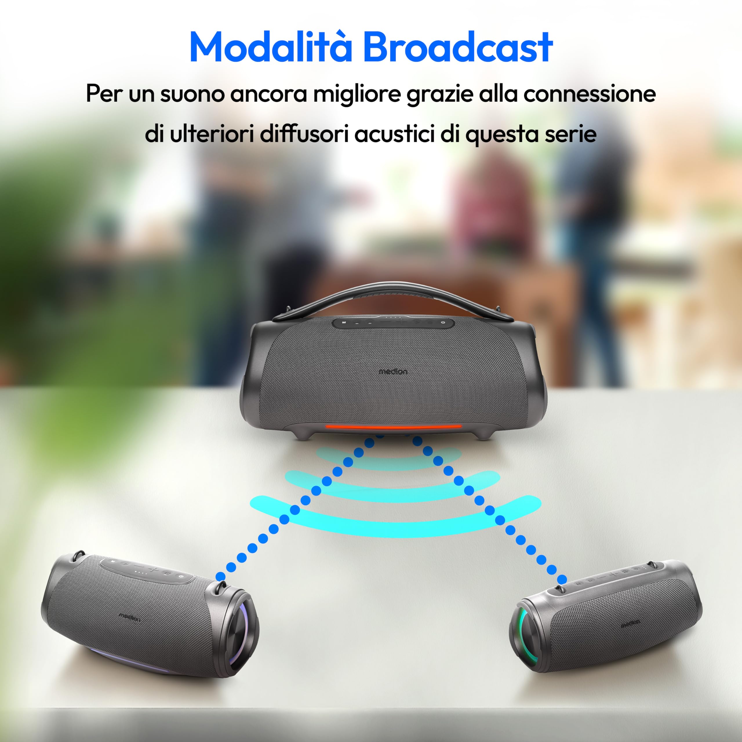 Medion Life P61762 altoparlante Bluetooth antracite IPX7 50W
