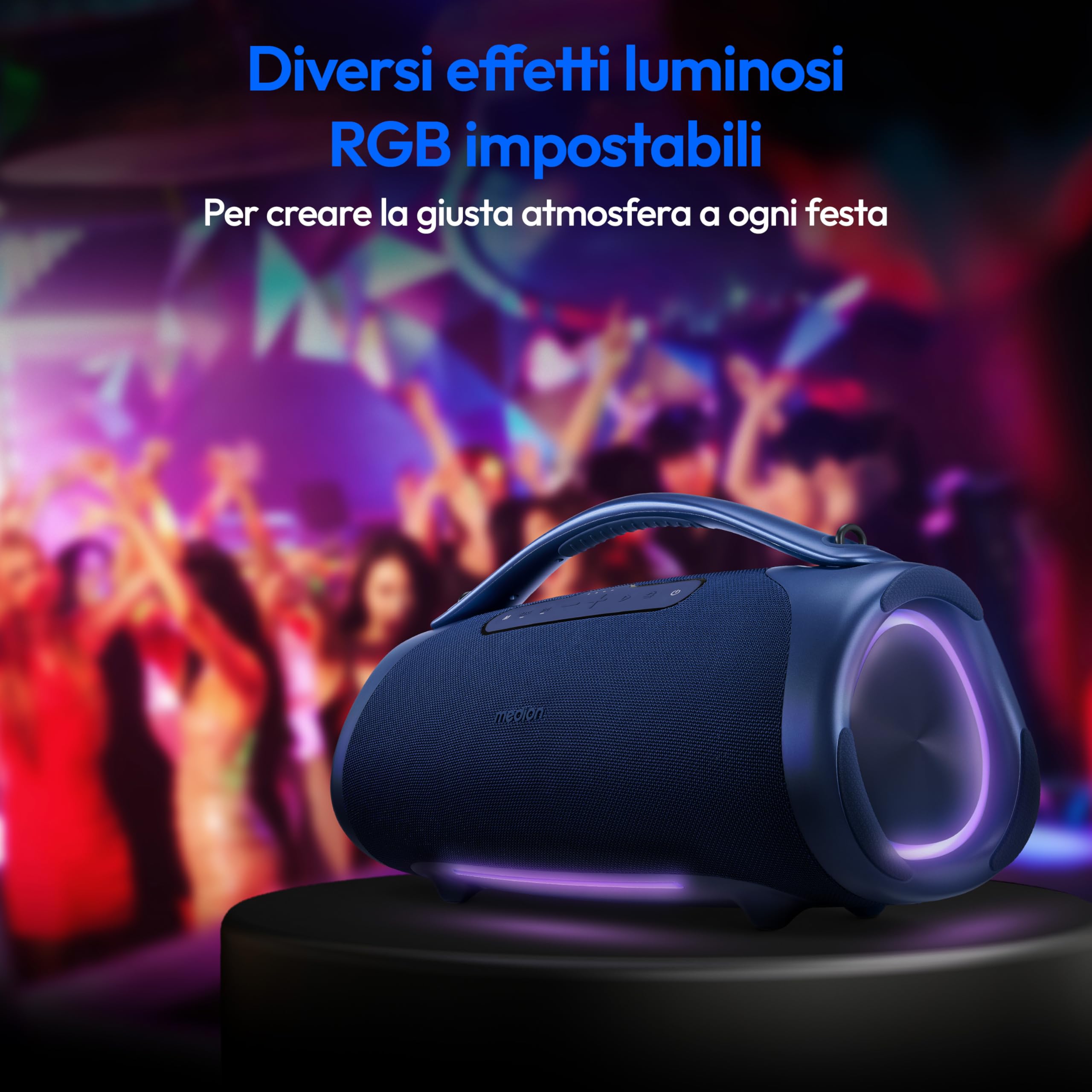 MEDION P61768 altoparlante Bluetooth 100W IPX7 RGB