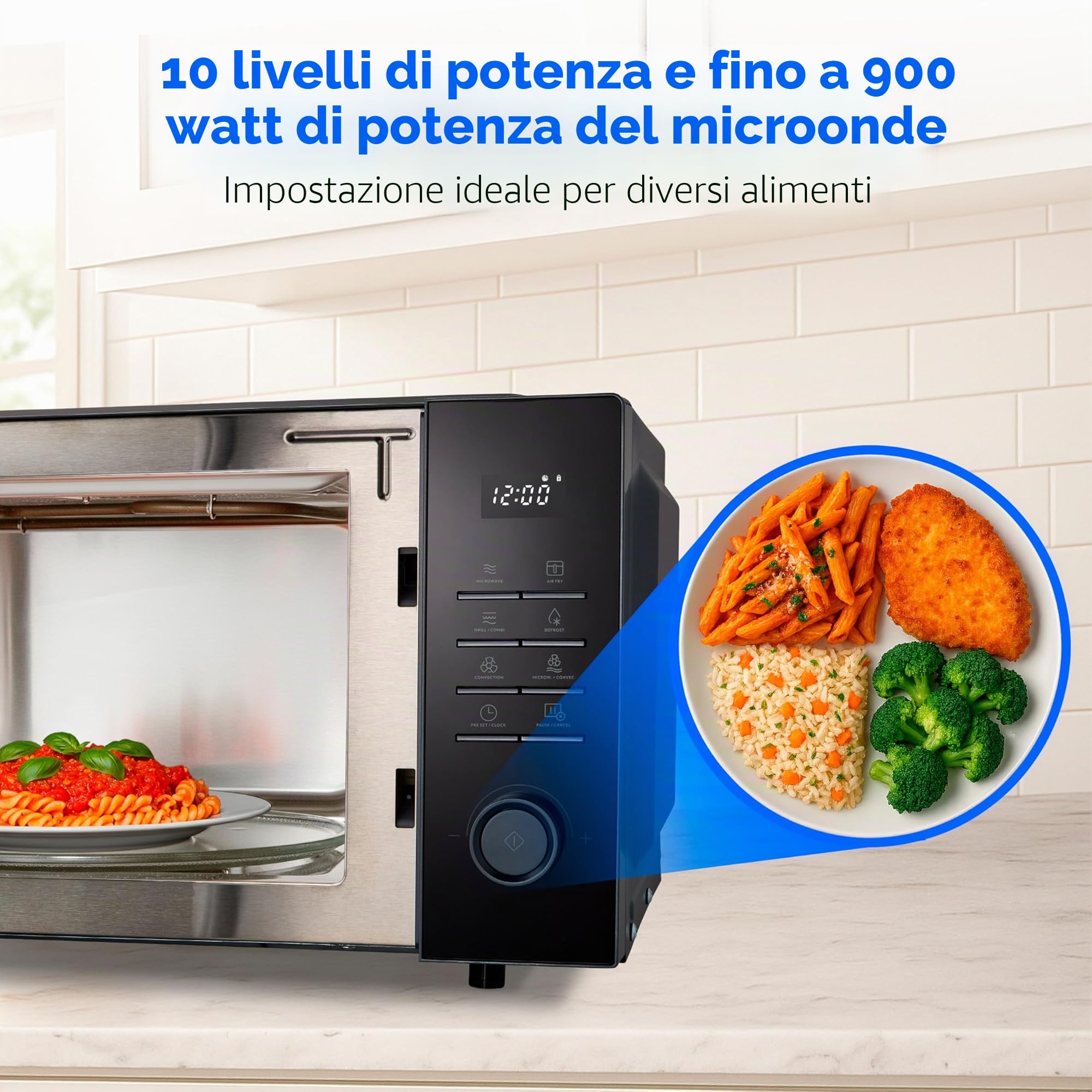 Medion microonde combinato 25L grill friggitrice grigio scuro