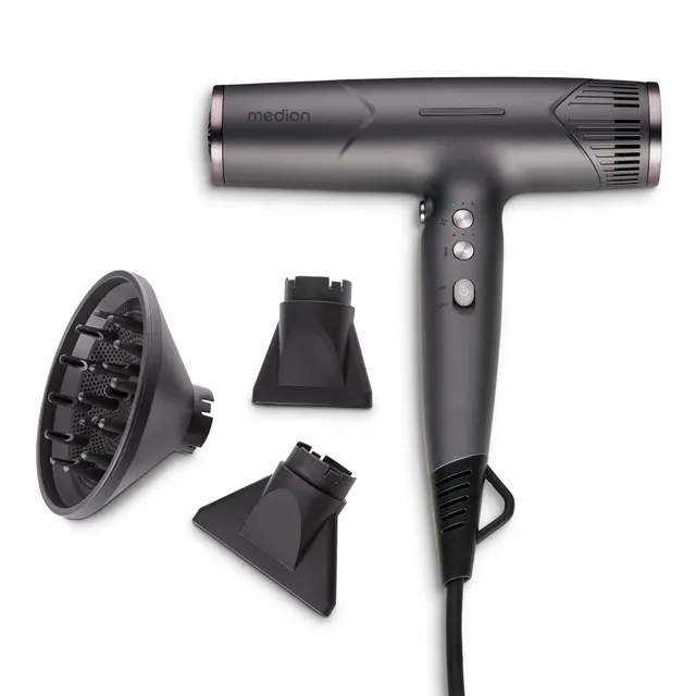 MEDION LIFE HD2 asciugacapelli ionico 1500W grigio con diffusore