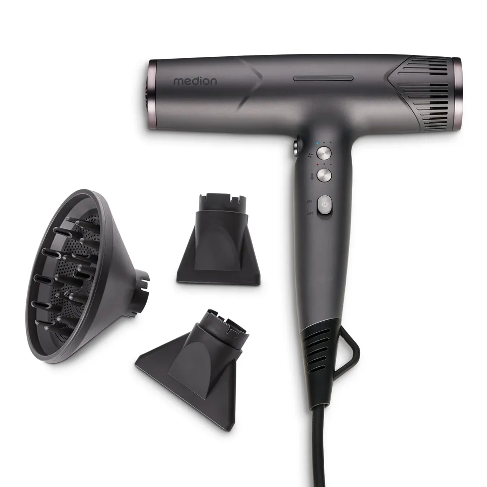 MEDION LIFE HD2 asciugacapelli ionico 1500W grigio con diffusore