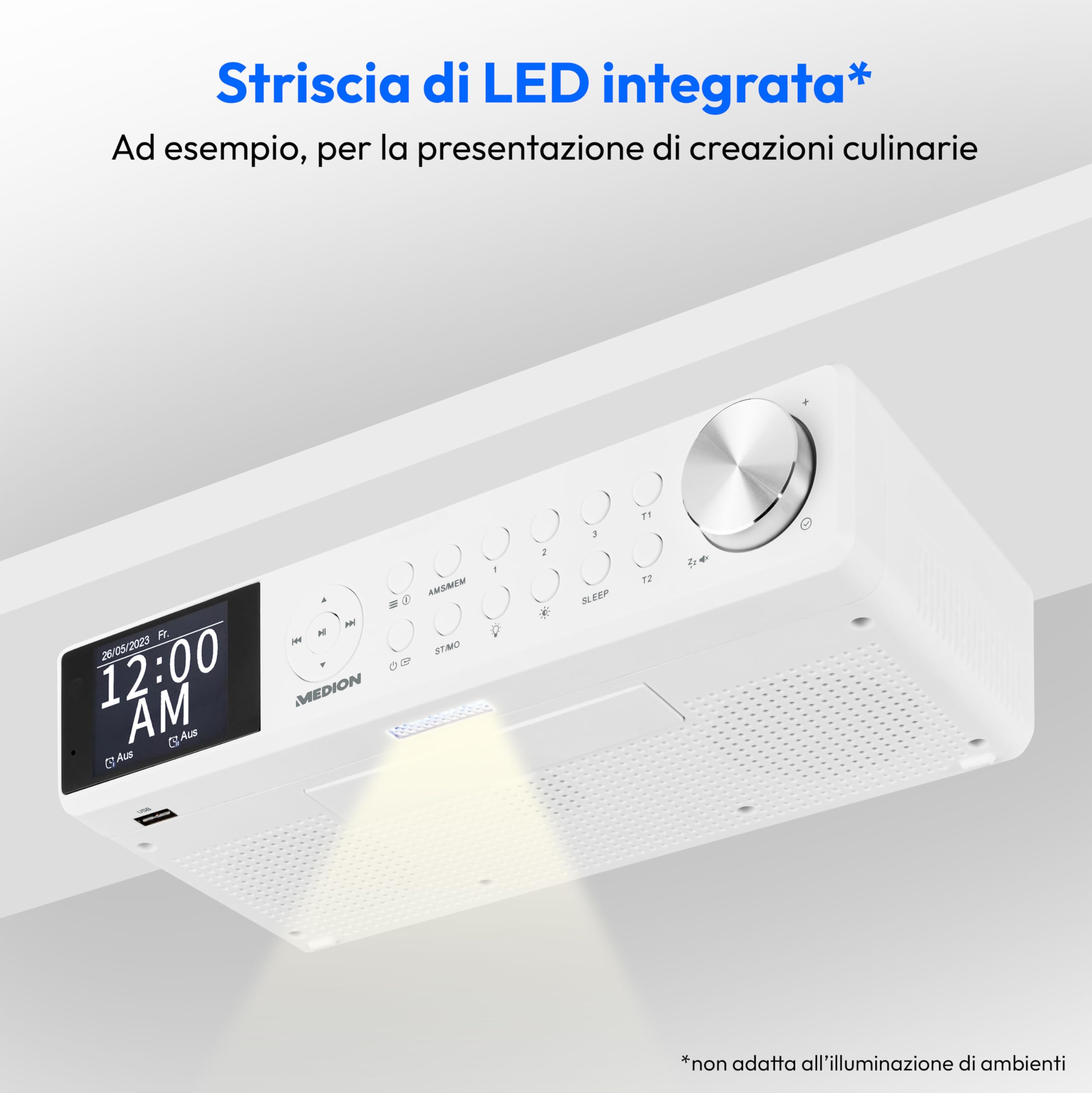 MEDION LIFE P66750 Radio da Cucina DAB+ Bianca LED
