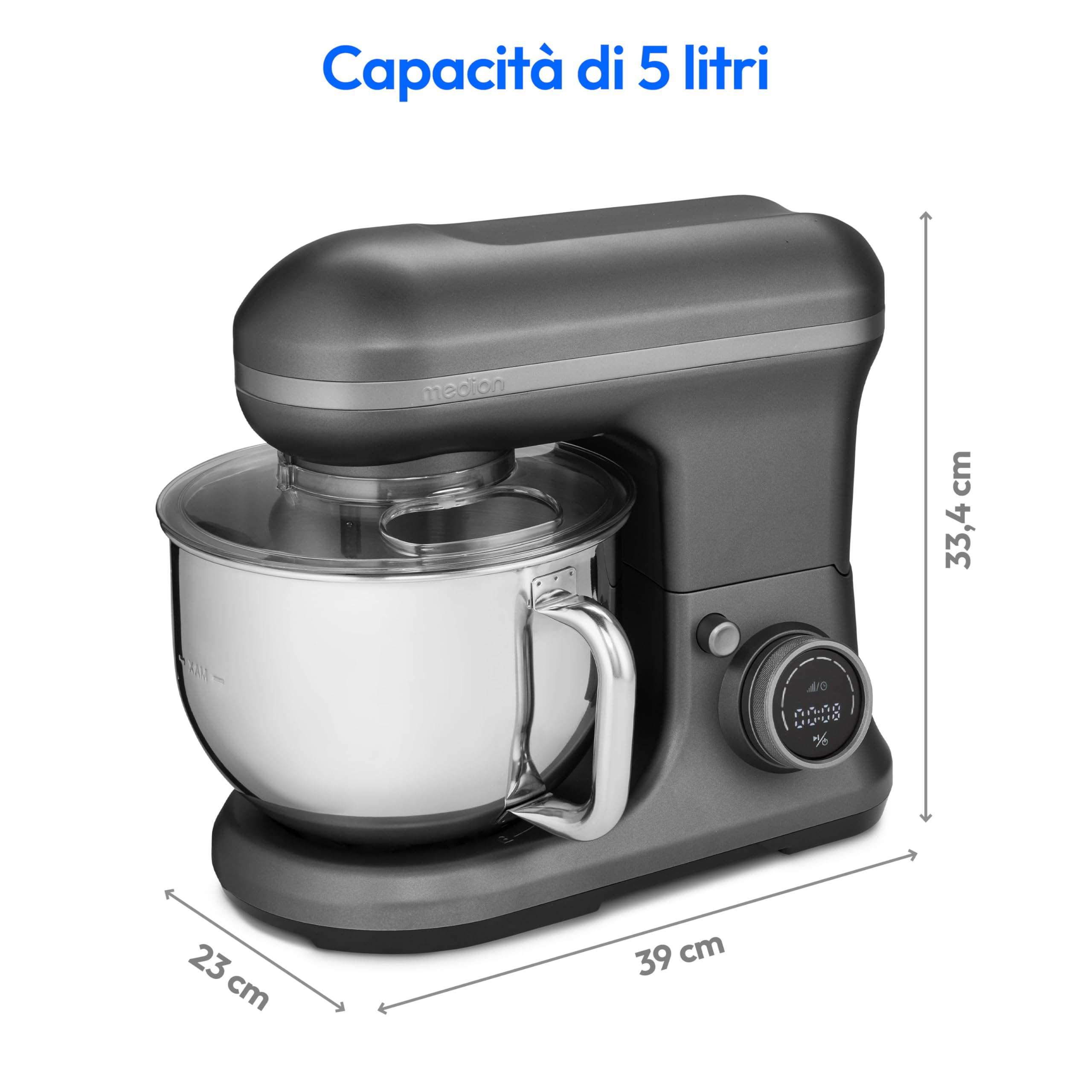 MEDION MD18420 robot da cucina 5 litri antracite gelato