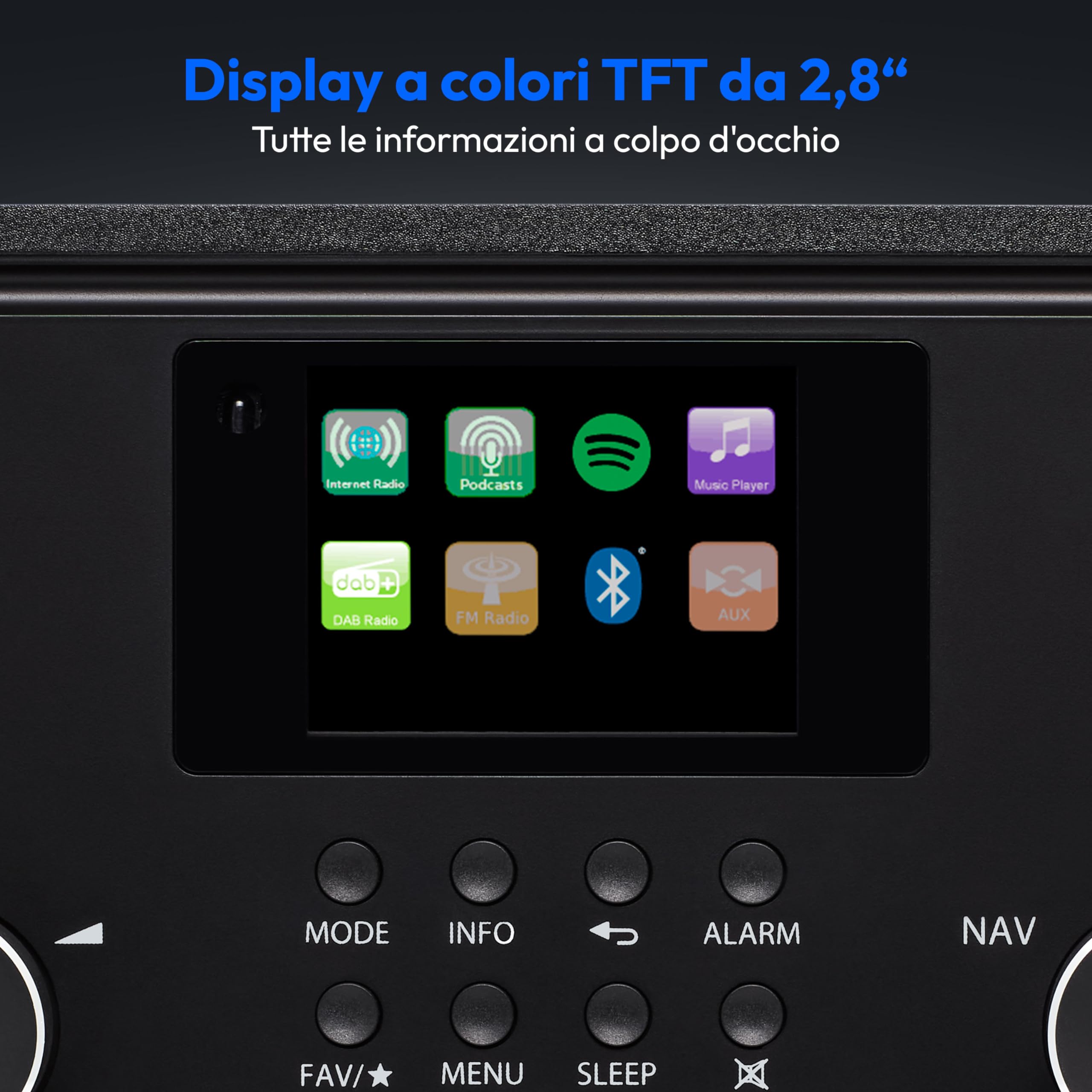 MEDION Life P85027 radio internet DAB+ nero Bluetooth