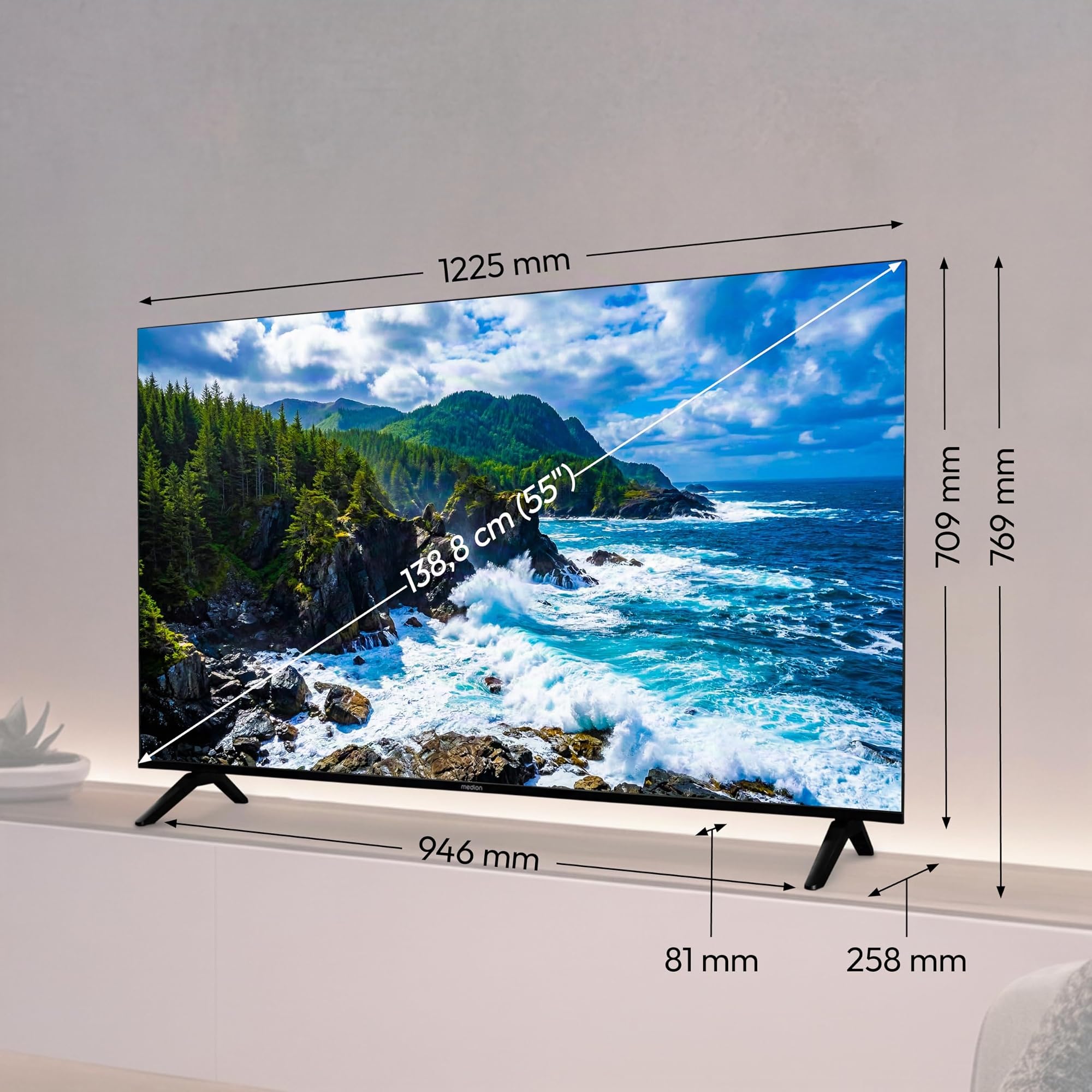 MEDION MD855201 Smart TV 55" Ultra HD HDR10 Bluetooth PVR