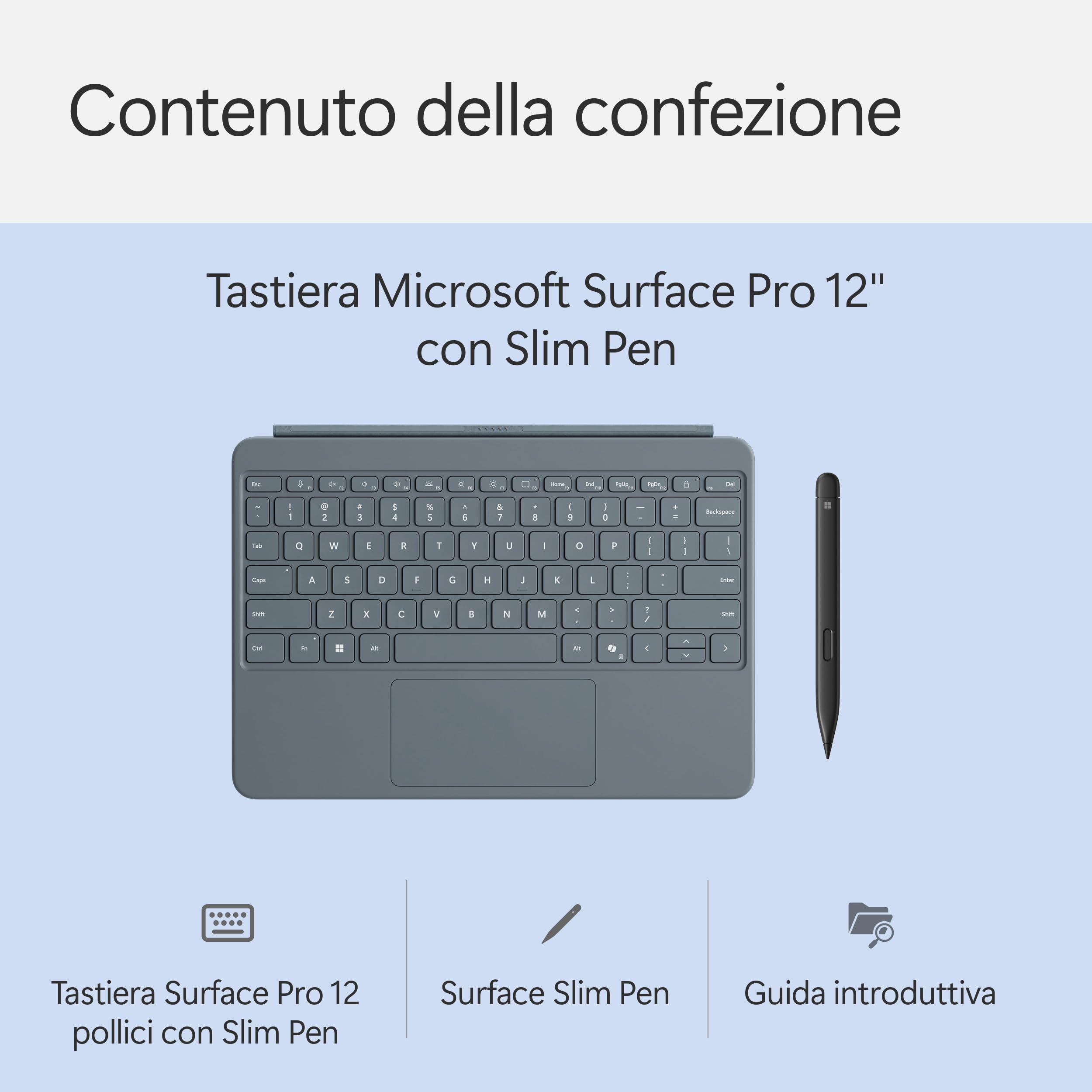 Microsoft Surface Pro 12'' tastiera Slim Pen Oceano