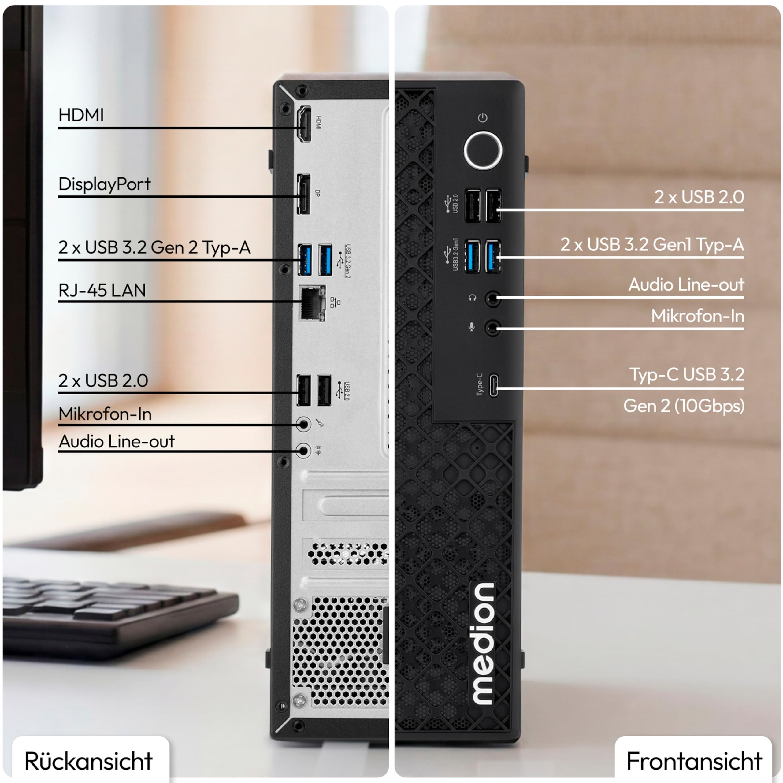 MEDION Picoworx T80 III MD340020 Mini PC Ultra 5 226V 16GB 512GB