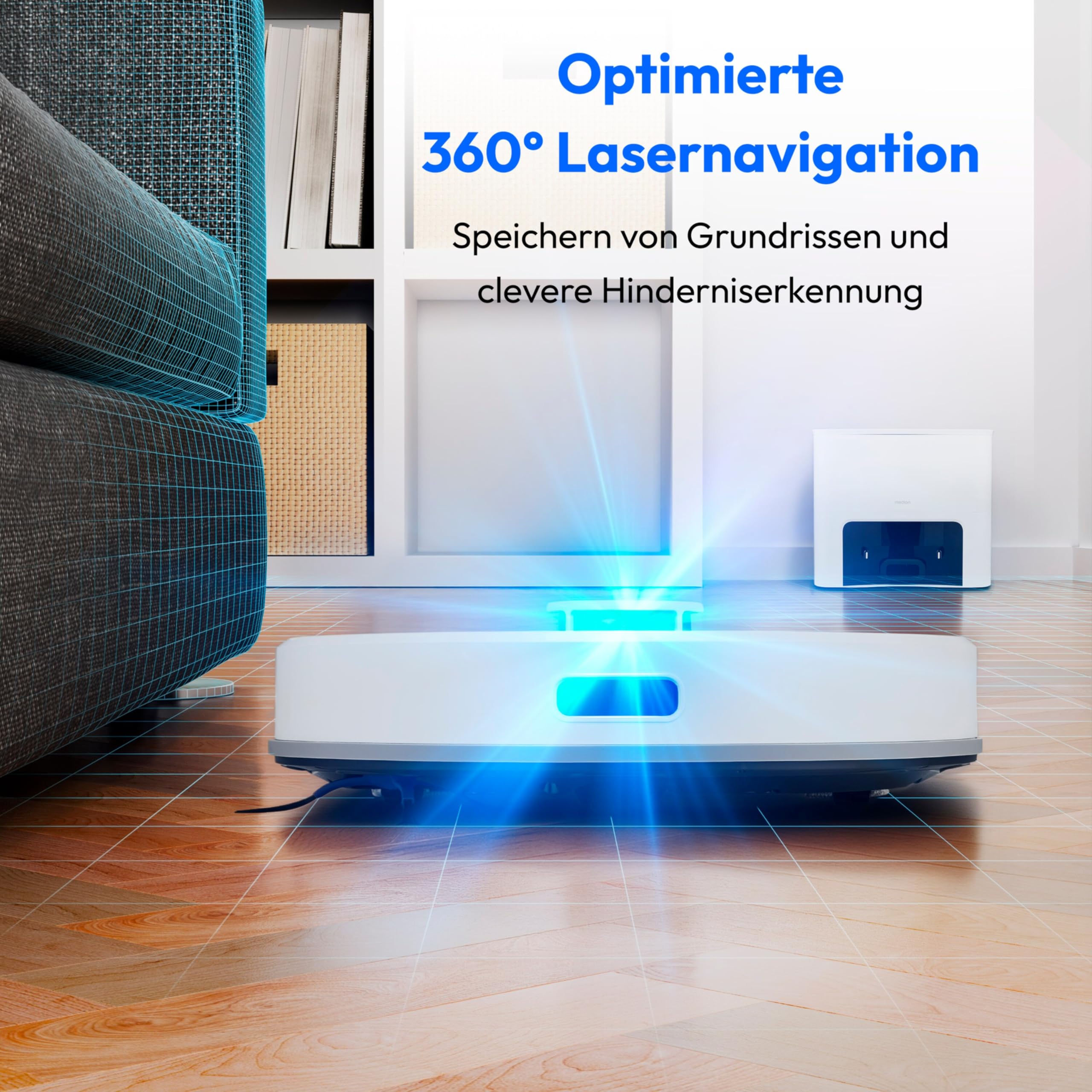 MEDION X23 SW+ robot aspirapolvere bianco 5000 Pa con stazione