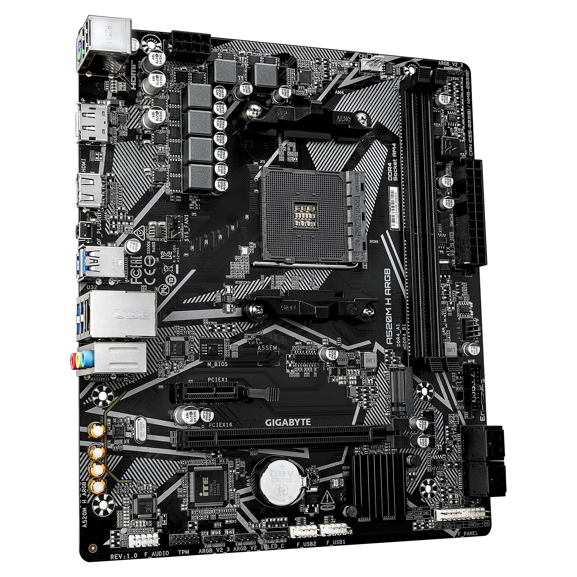GIGABYTE A520M H ARGB scheda madre AM4 DDR4