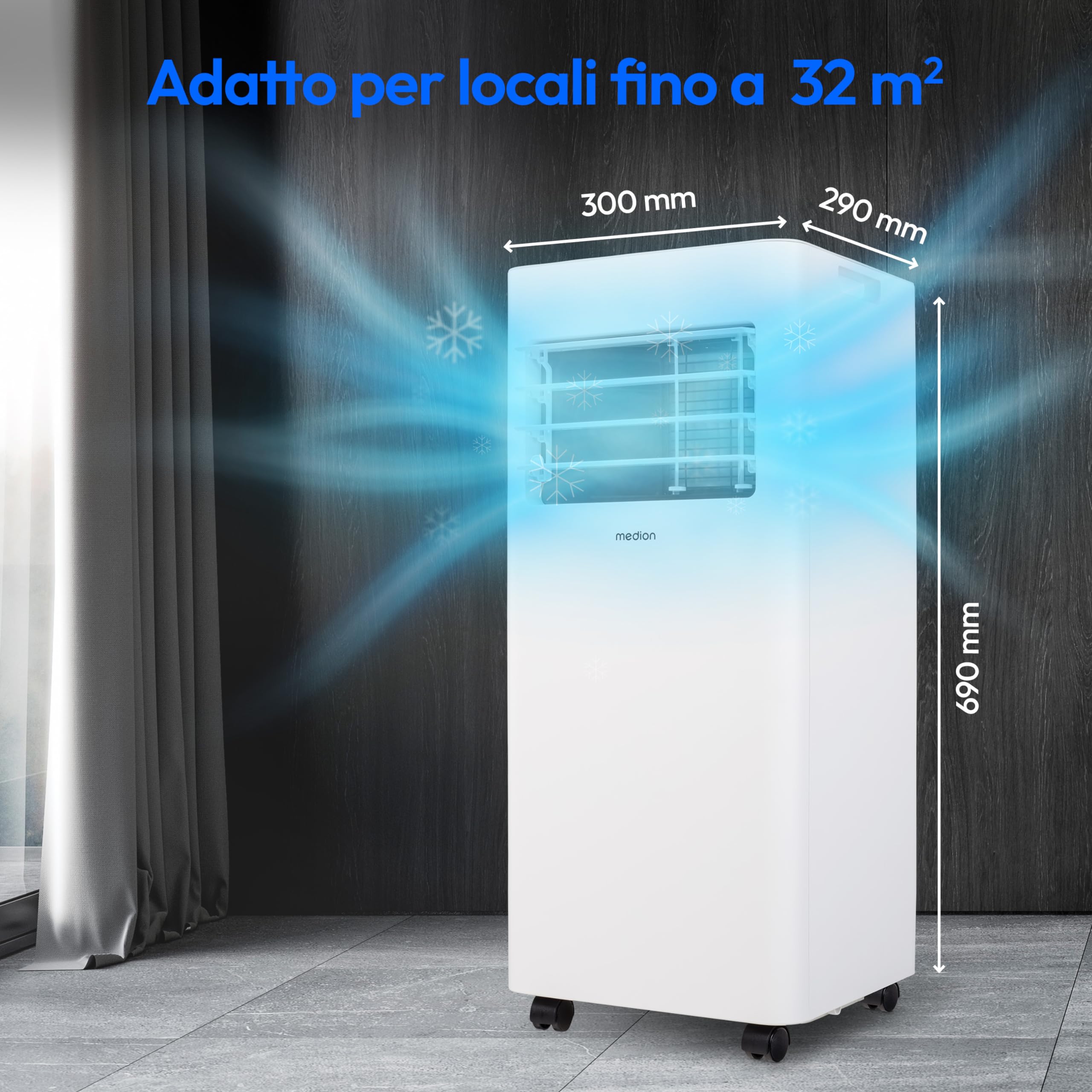 Medion E901 condizionatore portatile 9000 BTU 32 mq