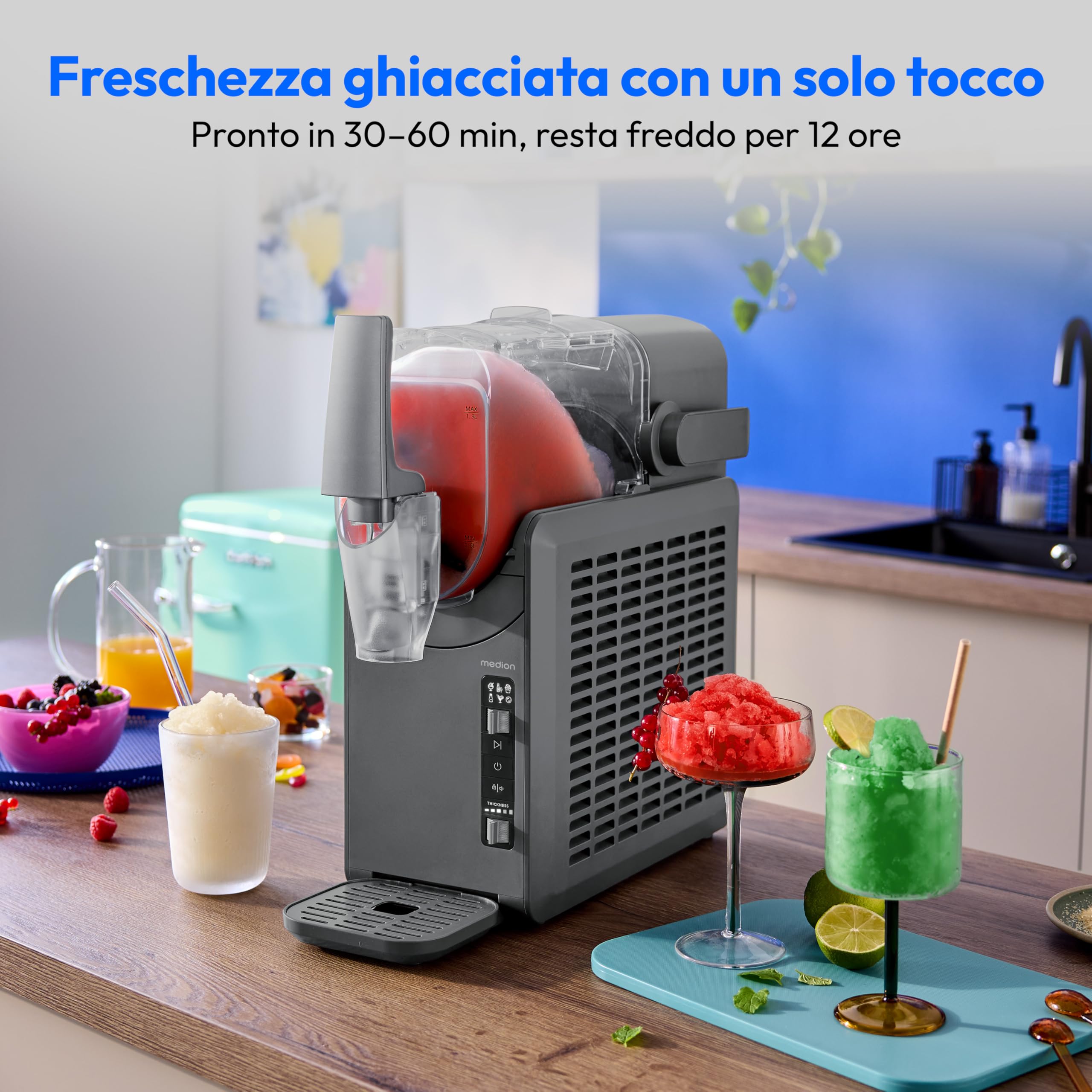 Medion MD12090 Macchina Granita 2,6L Argento 5 Programmi