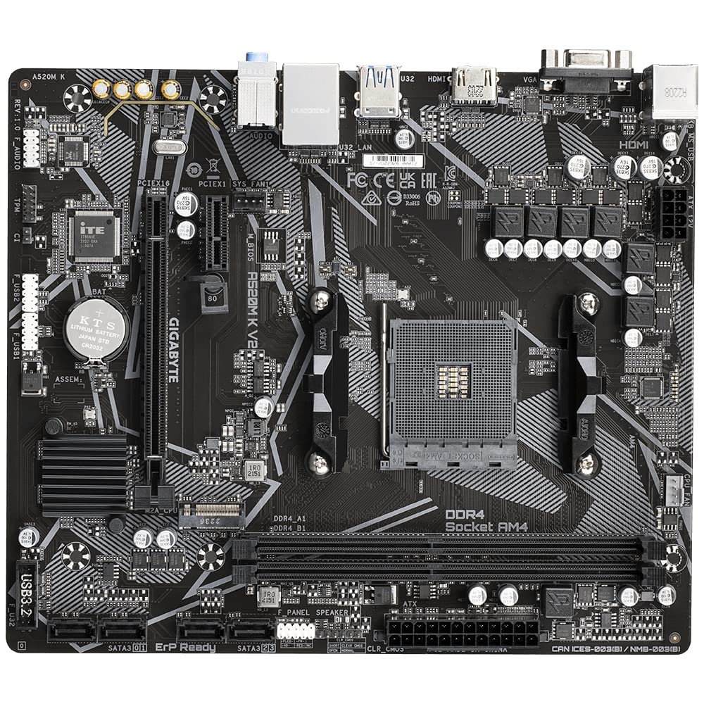 GIGABYTE A520M K V2 scheda madre AM4 Micro-ATX