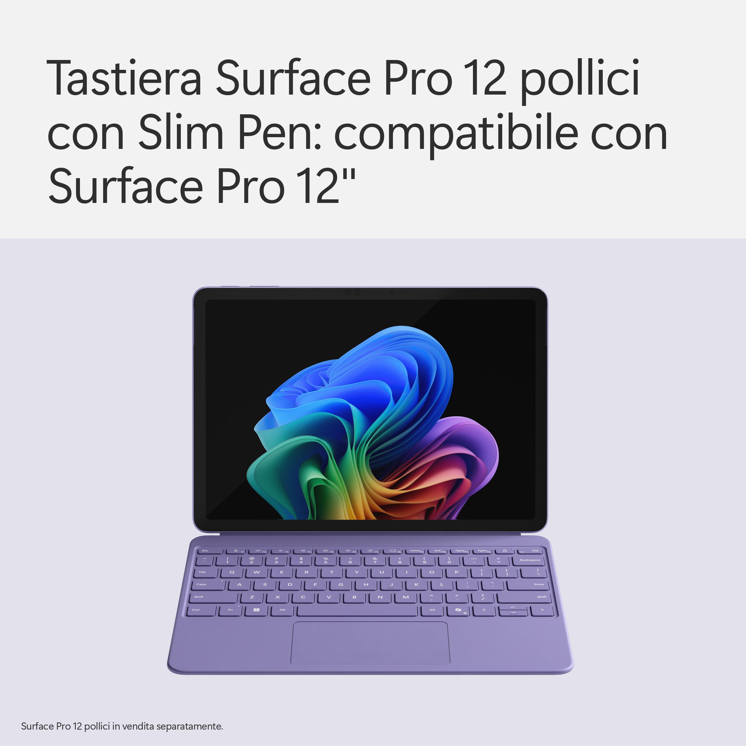 Microsoft Surface Pro 12'' Tastiera con Slim Pen Viola retroilluminata