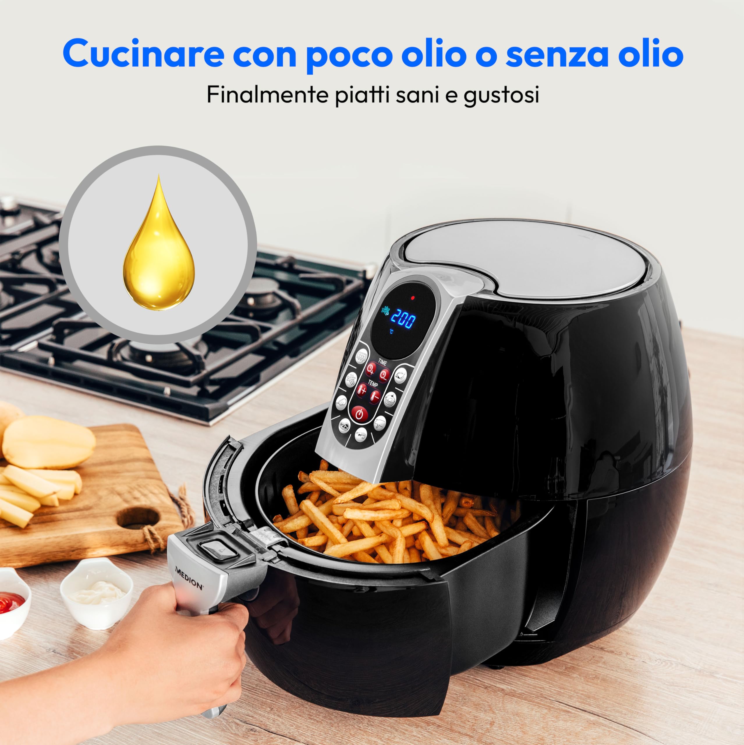 MEDION E10 S MD 17320 friggitrice ad aria 4L 1500W