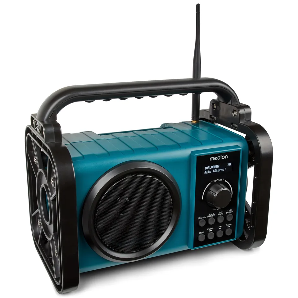 MEDION E66877 radio da cantiere DAB+ Bluetooth blu IP44