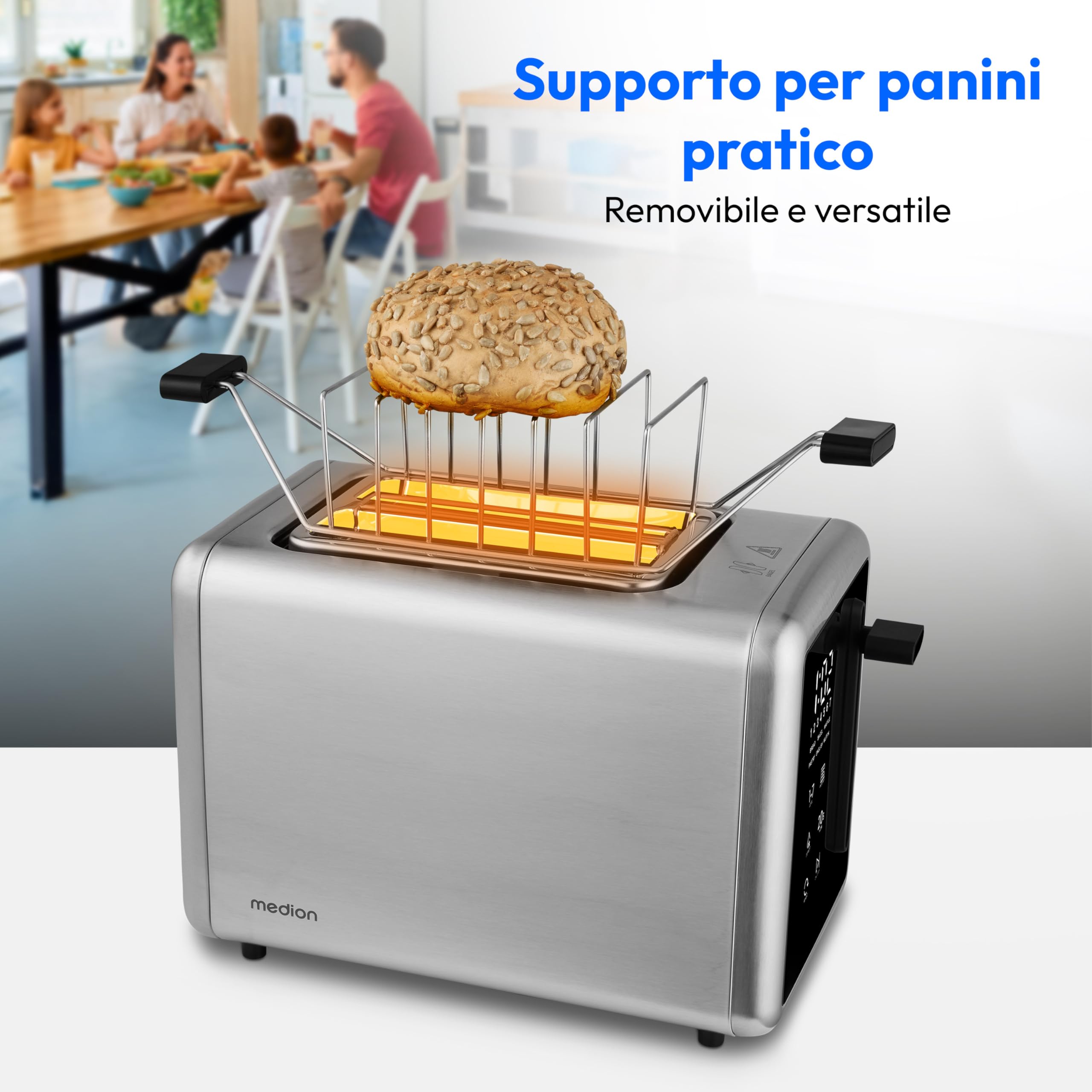 MEDION MD12102 tostapane 2 fette argento 850W