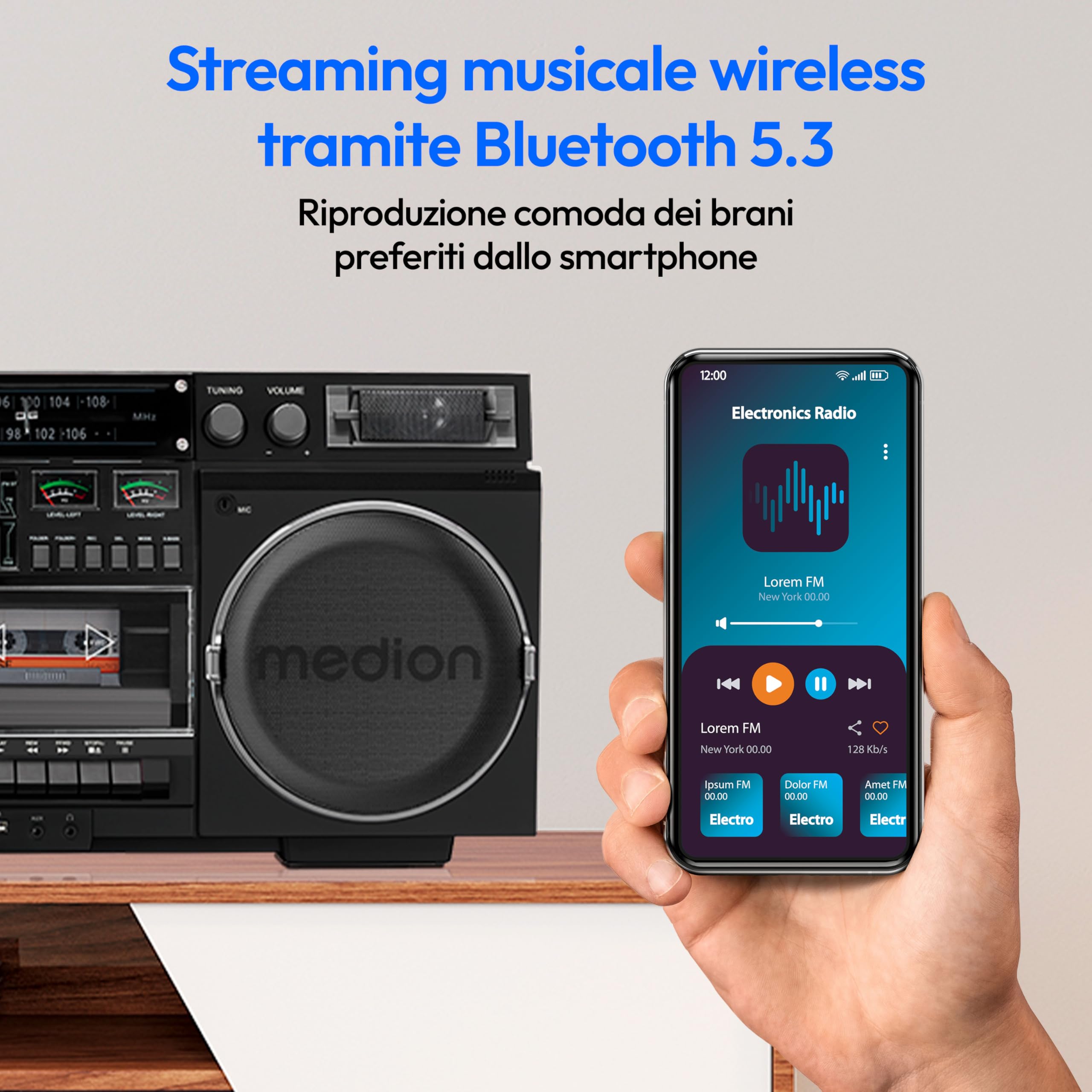 MEDION LIFE MD44538 P66538 registratore cassette nero
