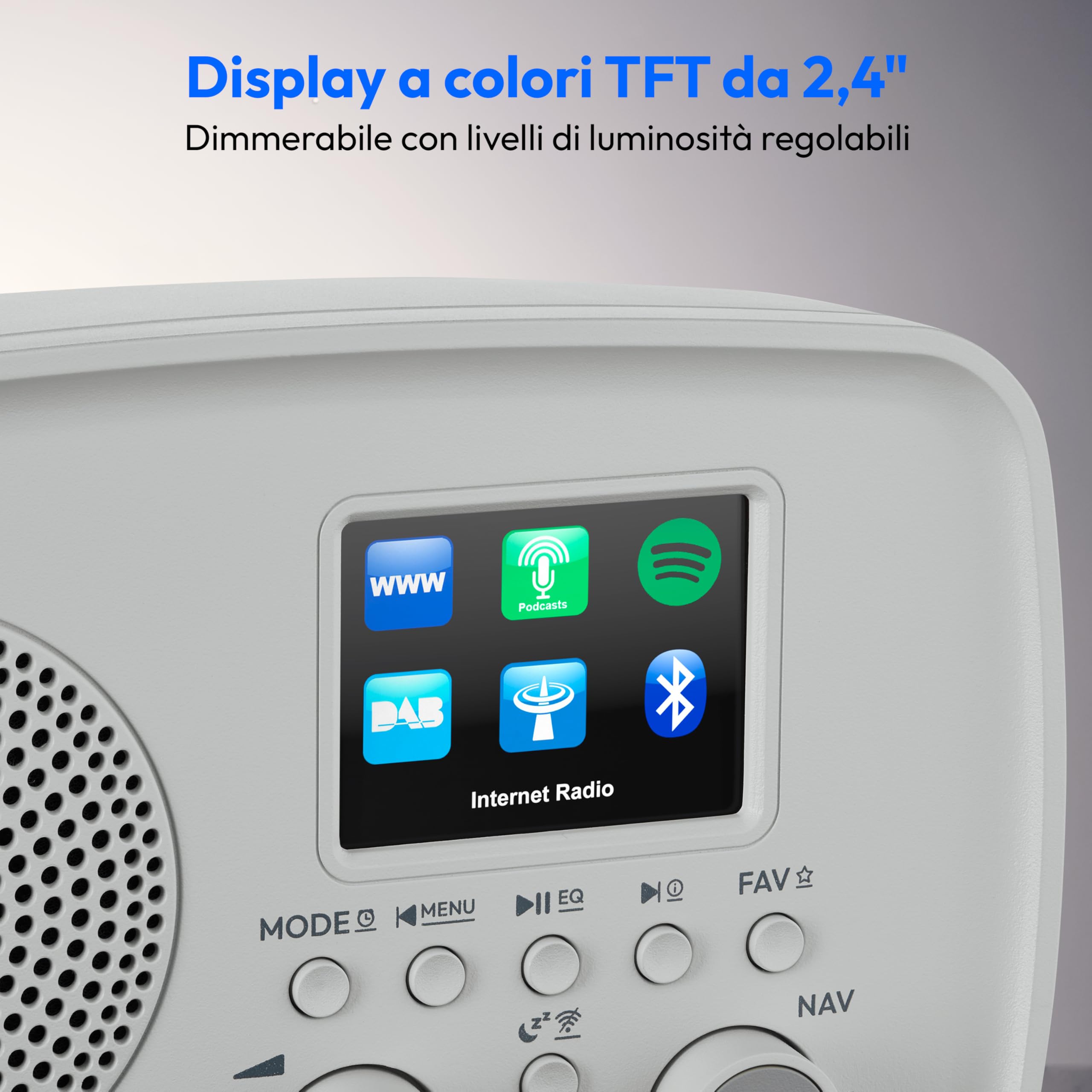 Medion IRE-1 radio internet DAB+ grigia Bluetooth