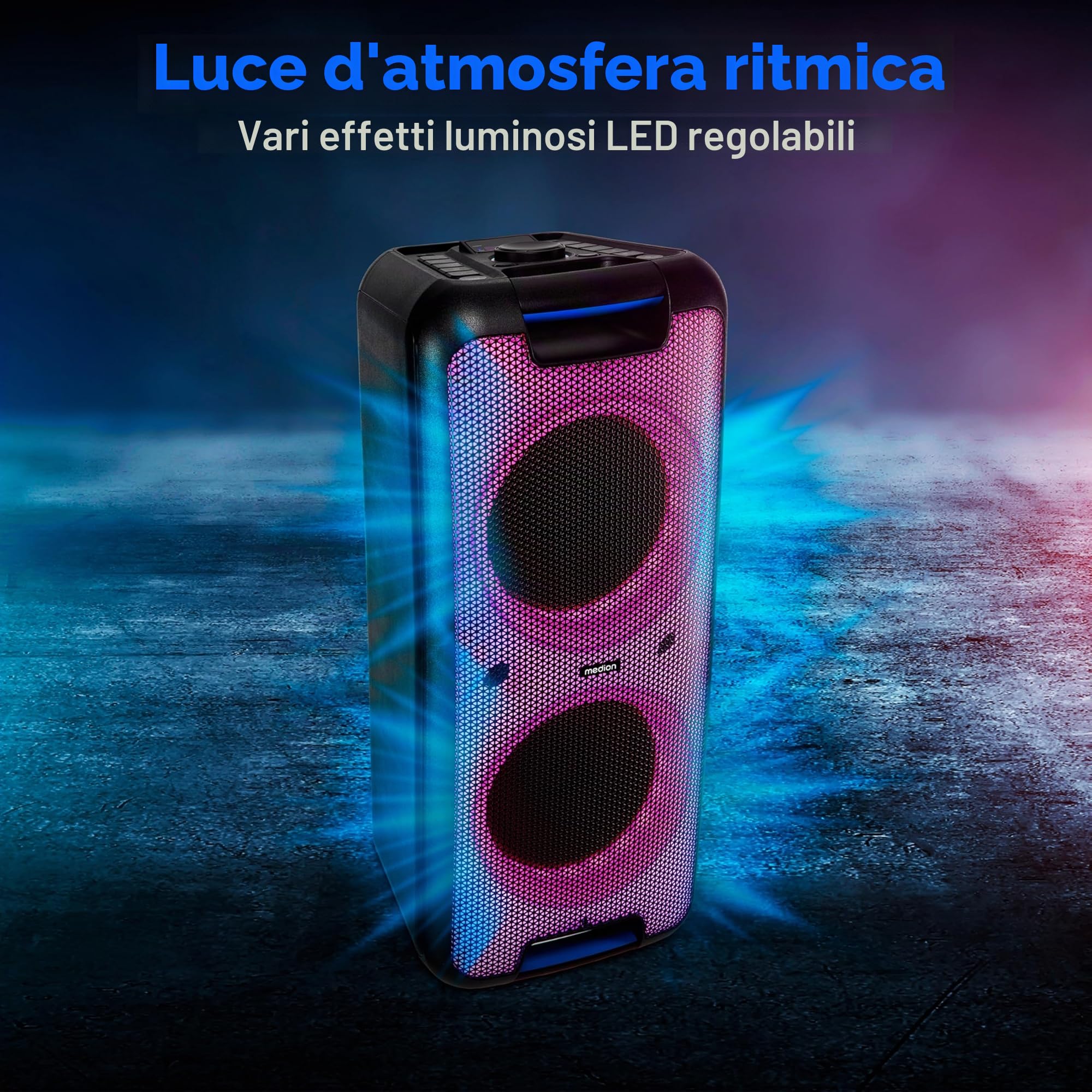 Medion PX-1 Plus cassa party Bluetooth 2x500W karaoke