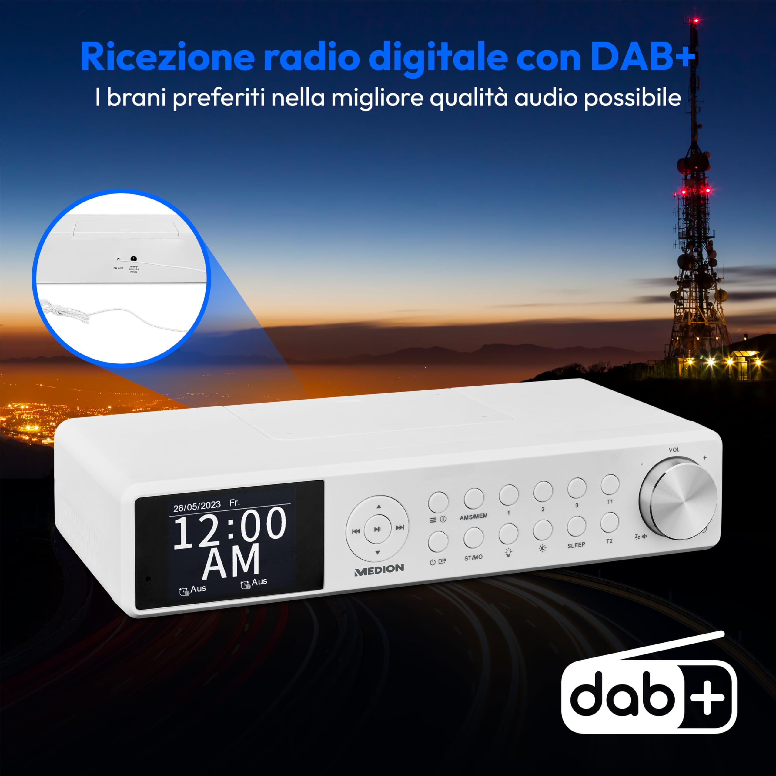 MEDION LIFE P66750 Radio da Cucina DAB+ Bianca LED
