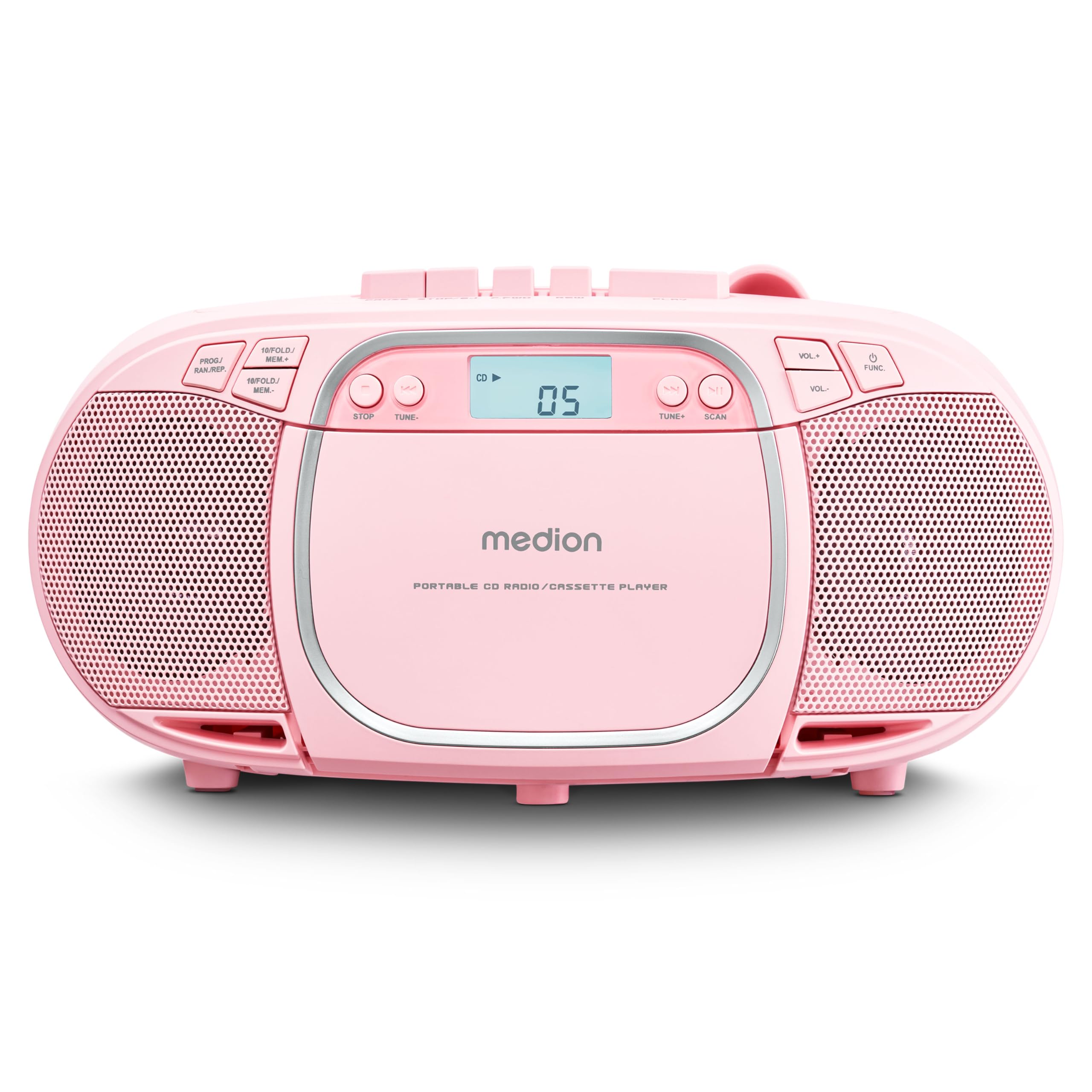 Medion E66476 boombox stereo rosa con CD cassette
