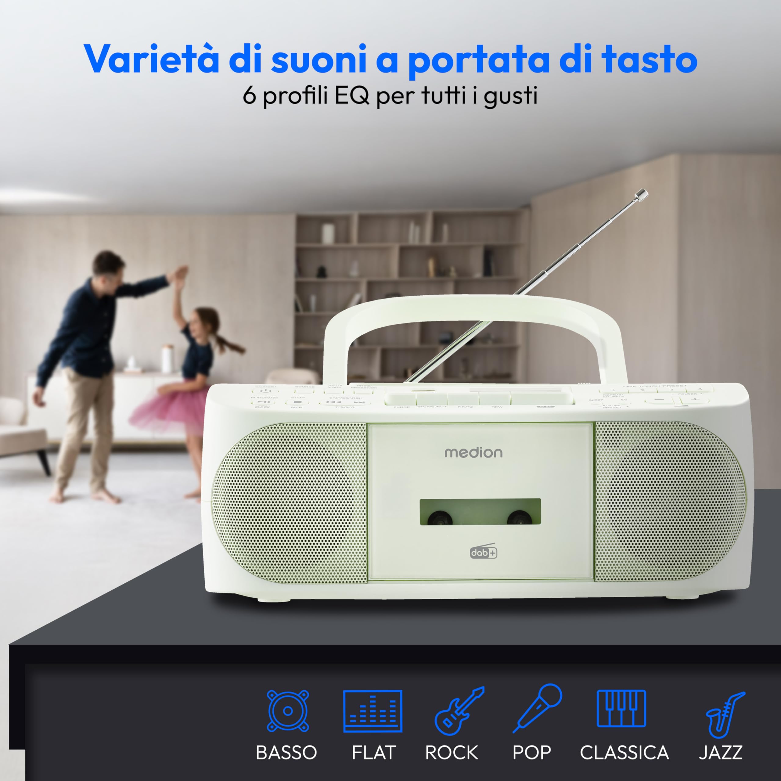 MEDION LIFE DRX-1 Plus boombox verde con CD