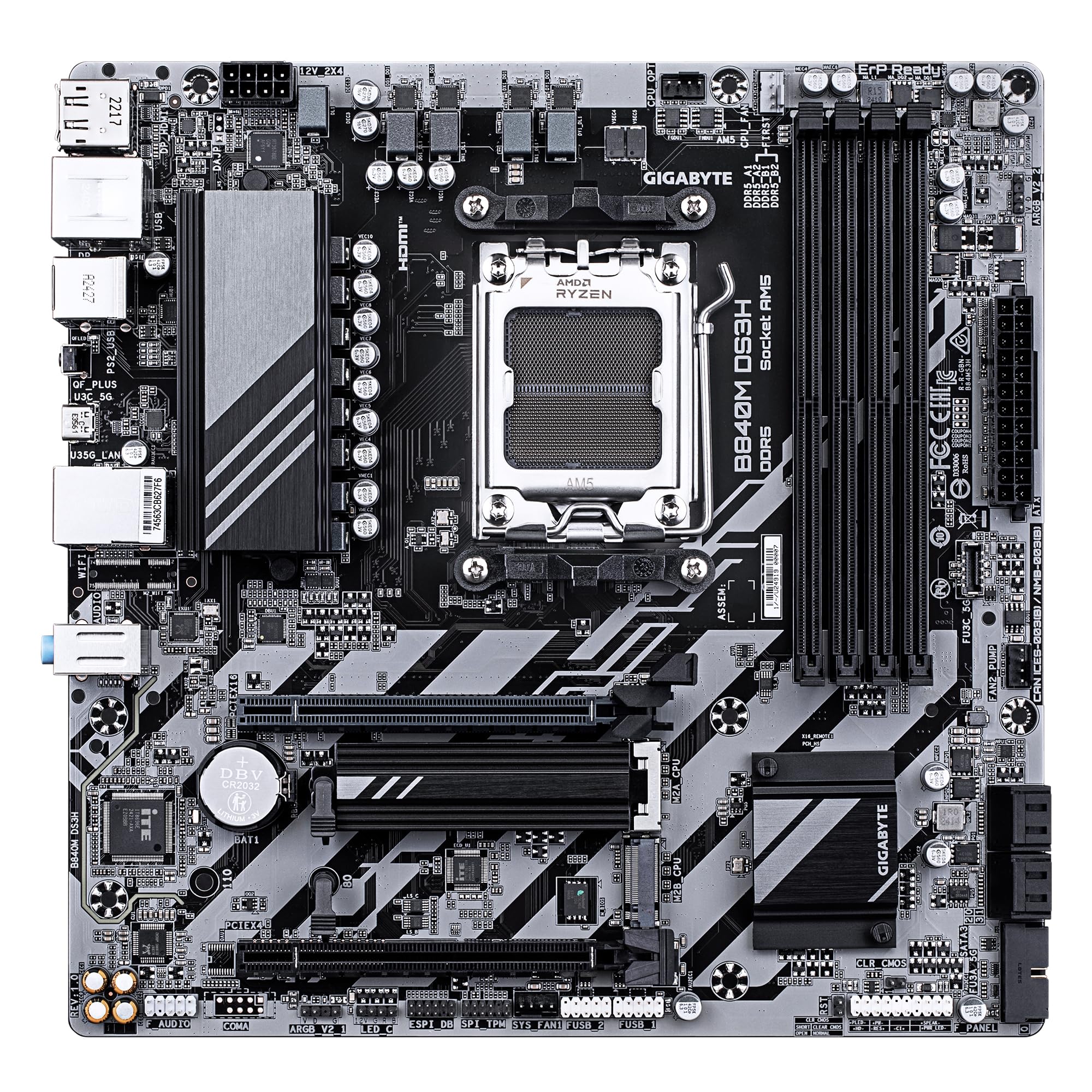 GIGABYTE B840M DS3H scheda madre AM5 DDR5 8200MHz