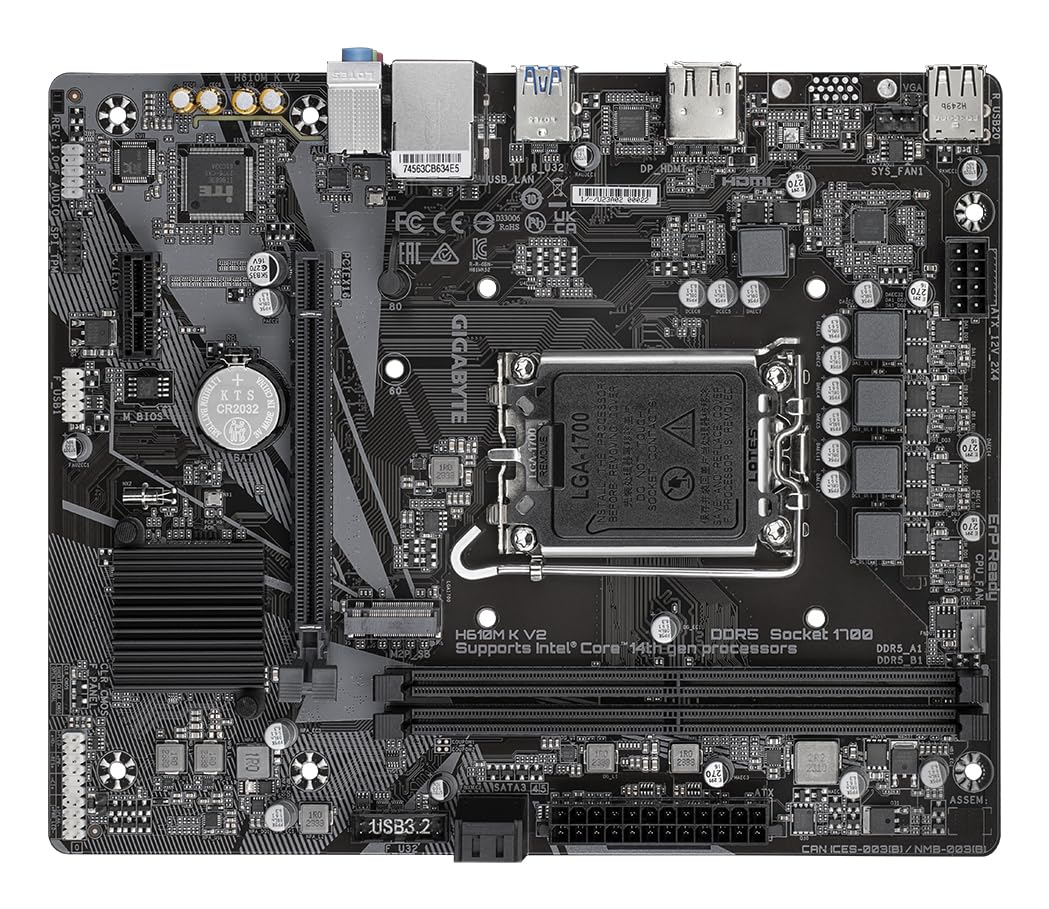 GIGABYTE H610M K V2 scheda madre DDR5 LGA1700