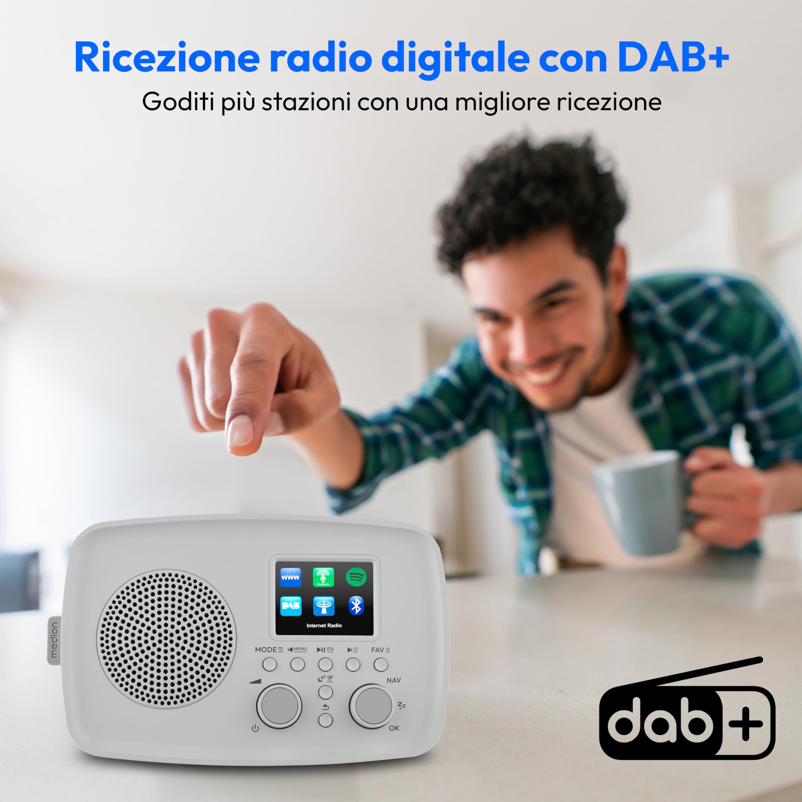 Medion IRE-1 radio internet DAB+ grigia Bluetooth