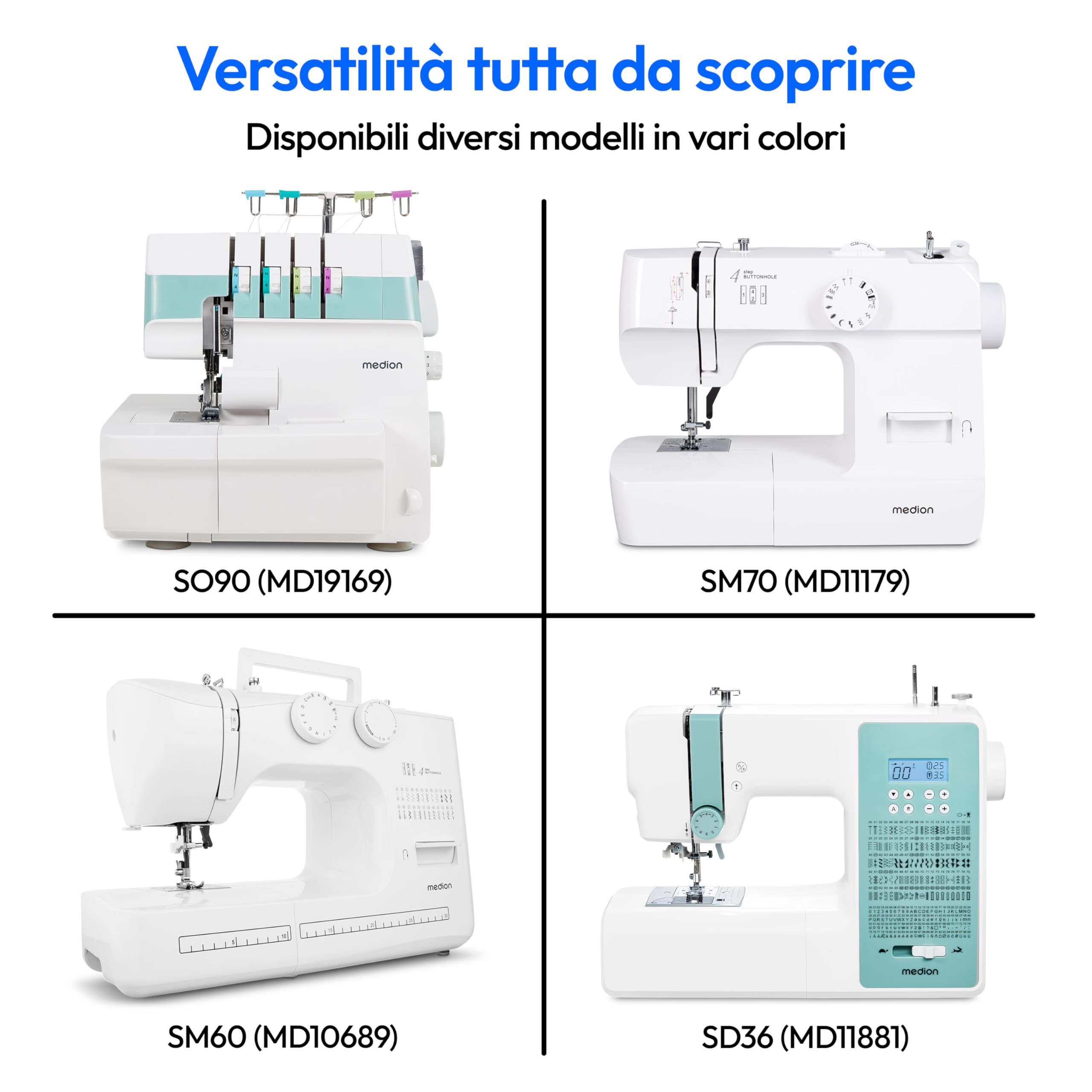 MEDION SO90 MD19169 macchina overlock rosa 4 fili