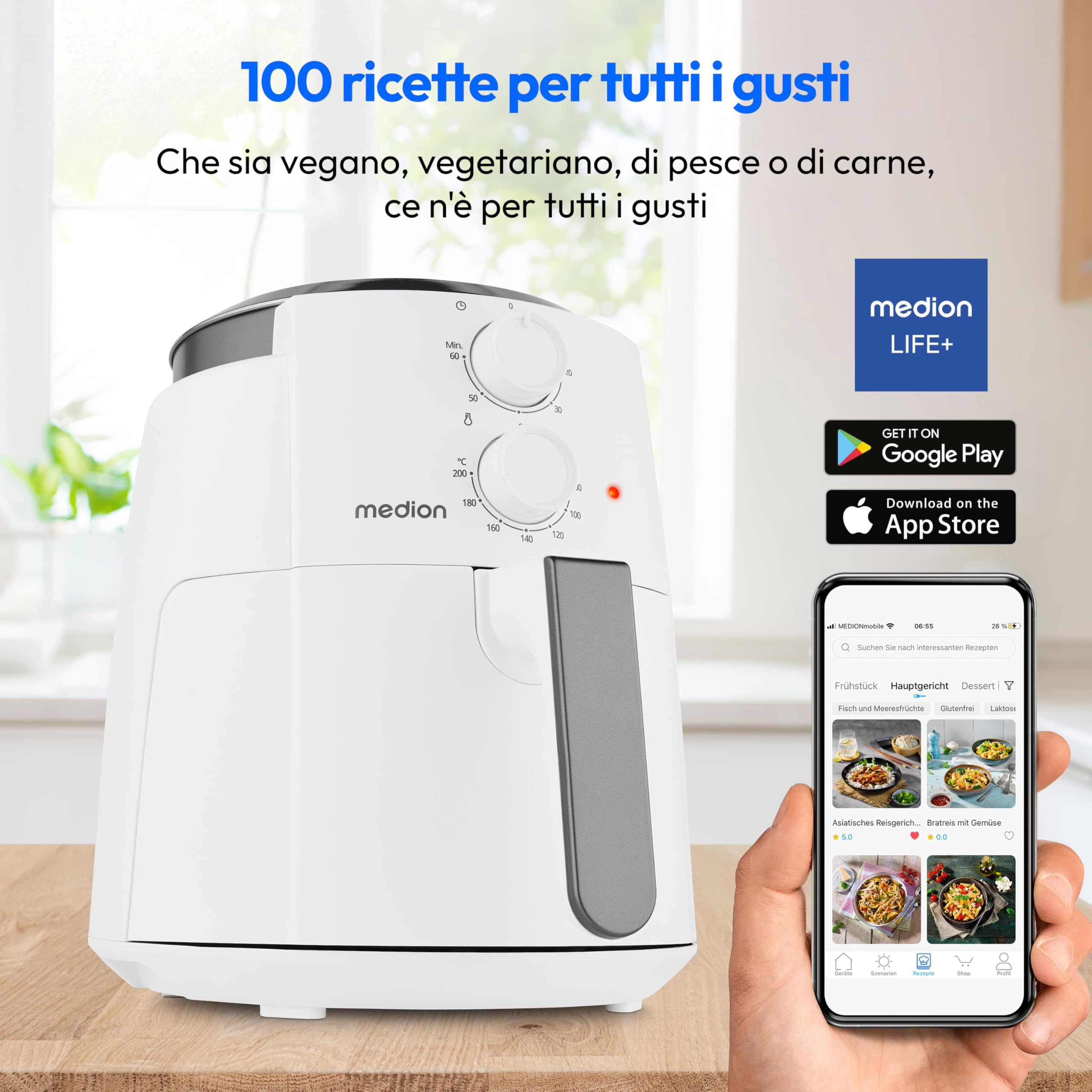 MEDION LIFE P30 L MD13020 friggitrice ad aria 4,7 litri senza olio