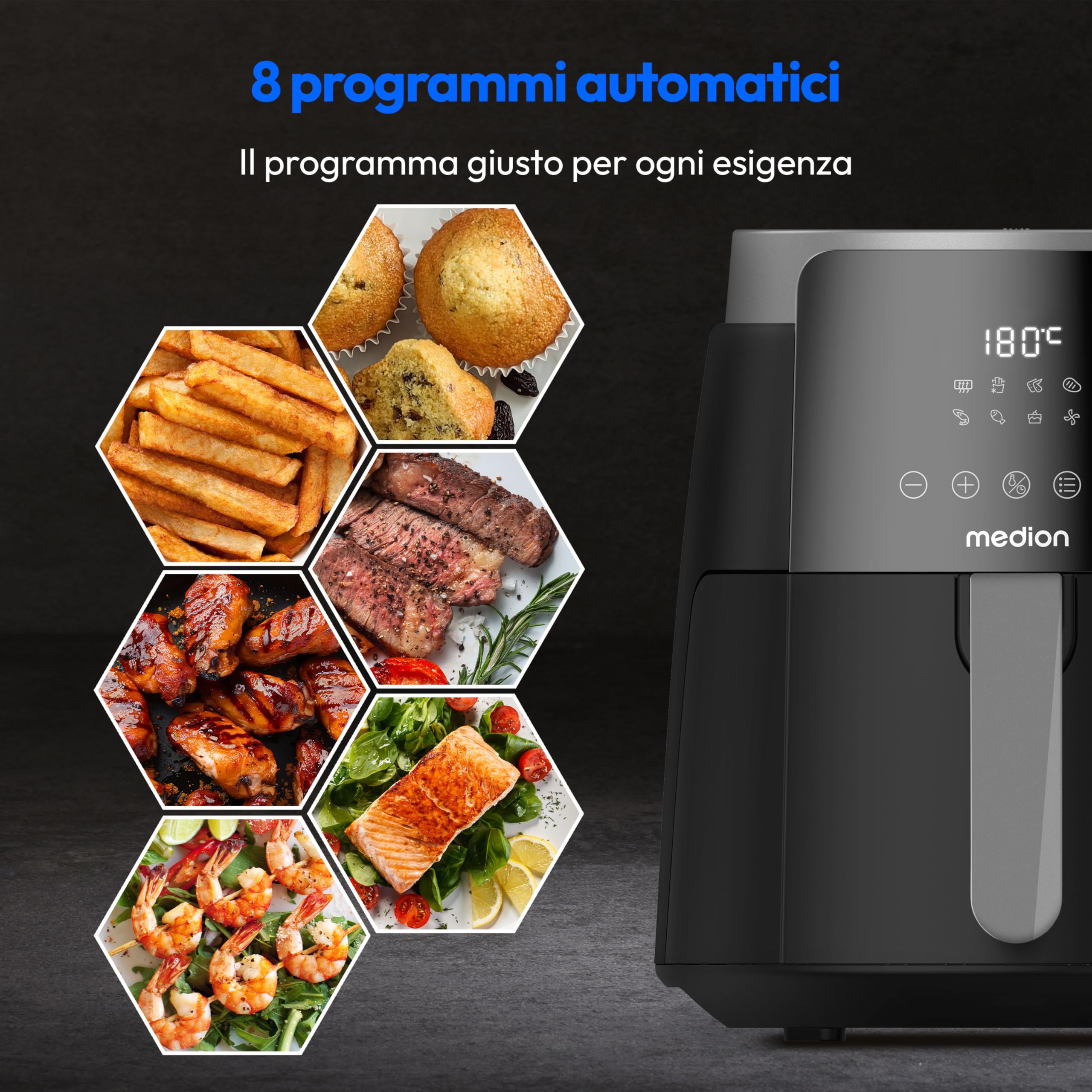 Medion Life P40 L MD13030 friggitrice ad aria 4,7L nera