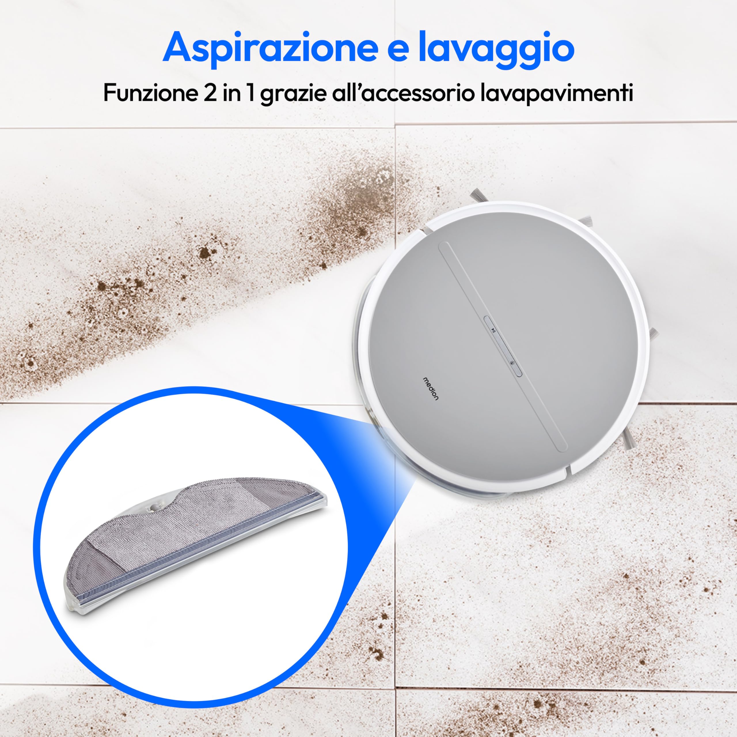 MEDION E35 SW MD18035 robot aspirapolvere lavapavimenti 2000Pa