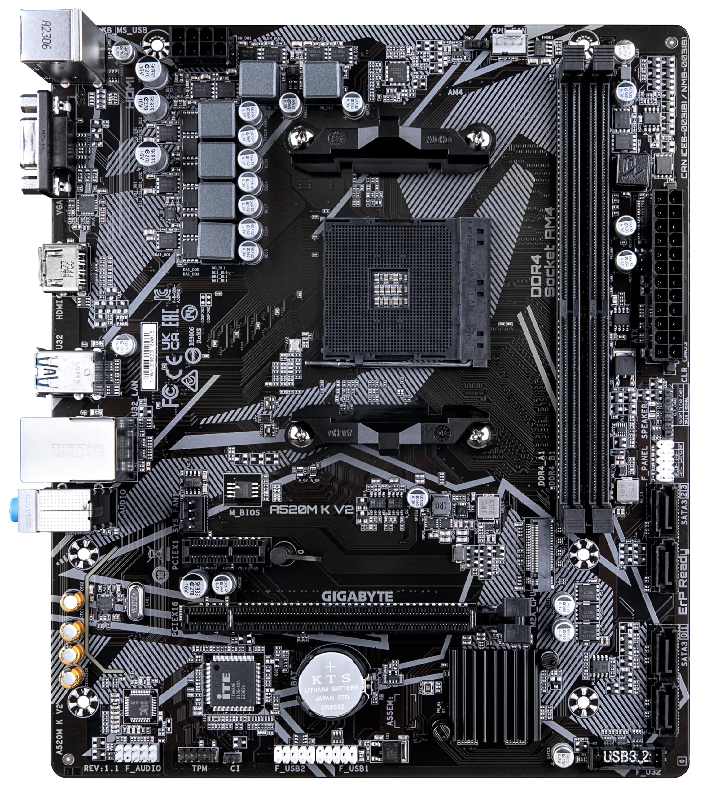 Gigabyte A520M K V2 Scheda Madre AM4 Micro ATX