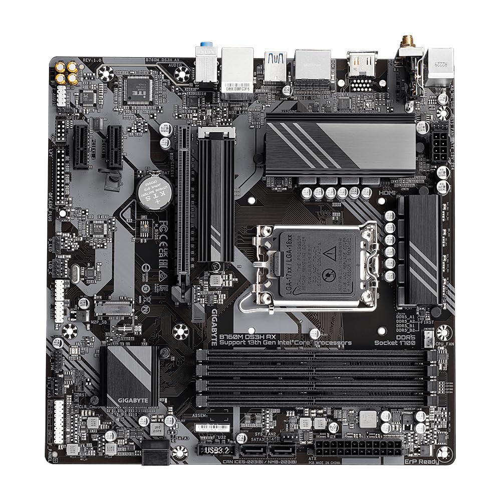 GIGABYTE B760M DS3H AX scheda madre Micro-ATX DDR5 WiFi