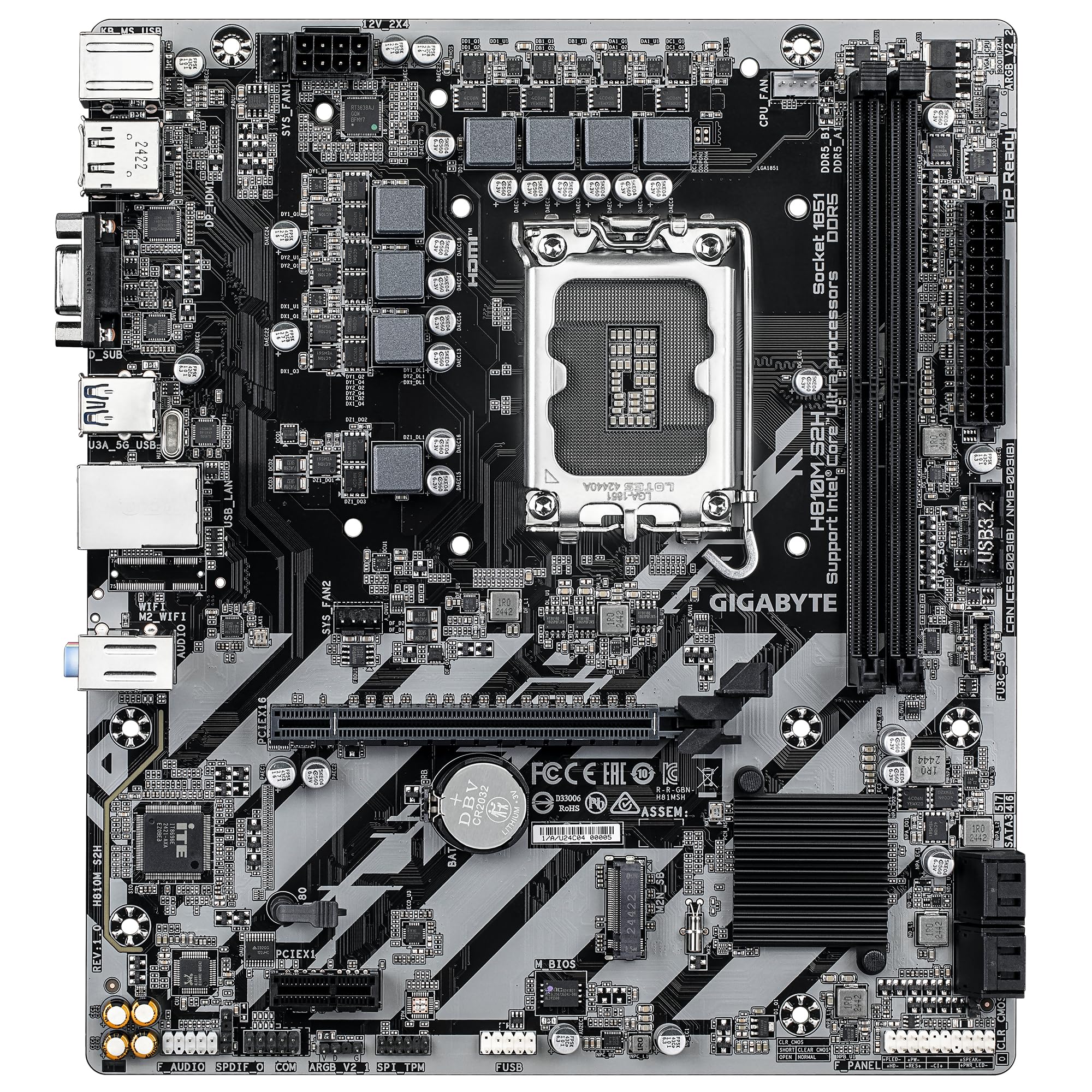 GIGABYTE H810M S2H Scheda Madre LGA1851 DDR5 PCIe 4.0