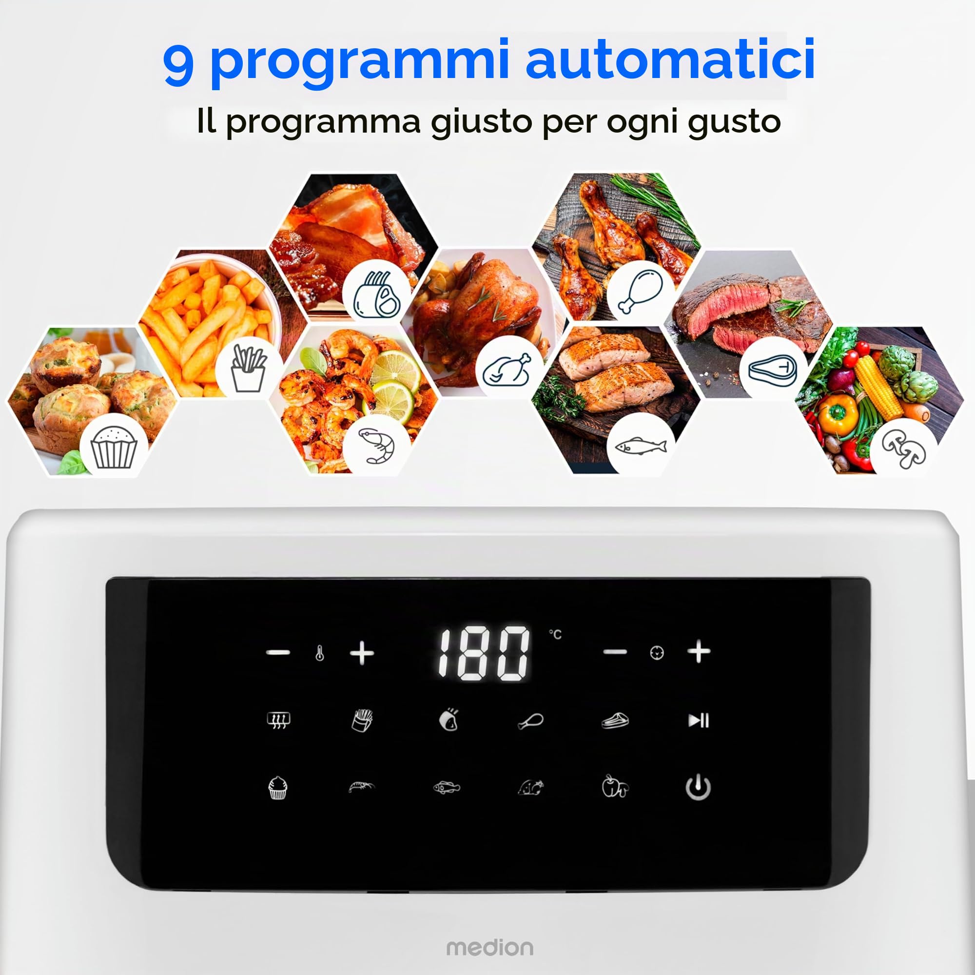 MEDION P10 XL MD11750 friggitrice ad aria 6,8L bianca XXL