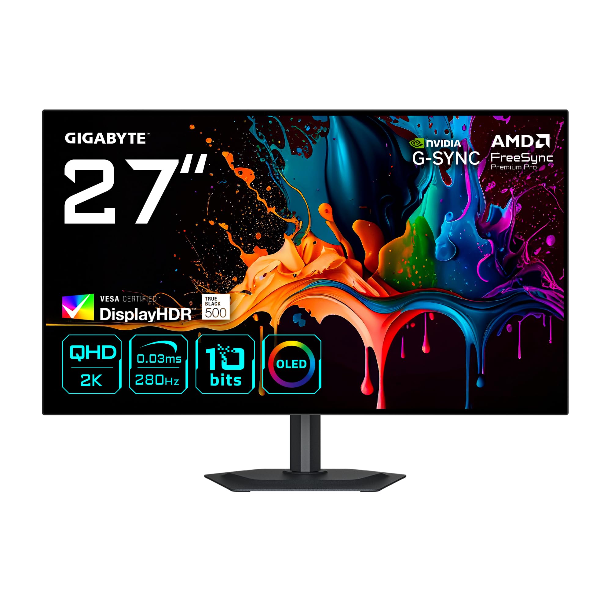 GIGABYTE MO27Q28G monitor gaming OLED 27" QHD 280Hz W-OLED